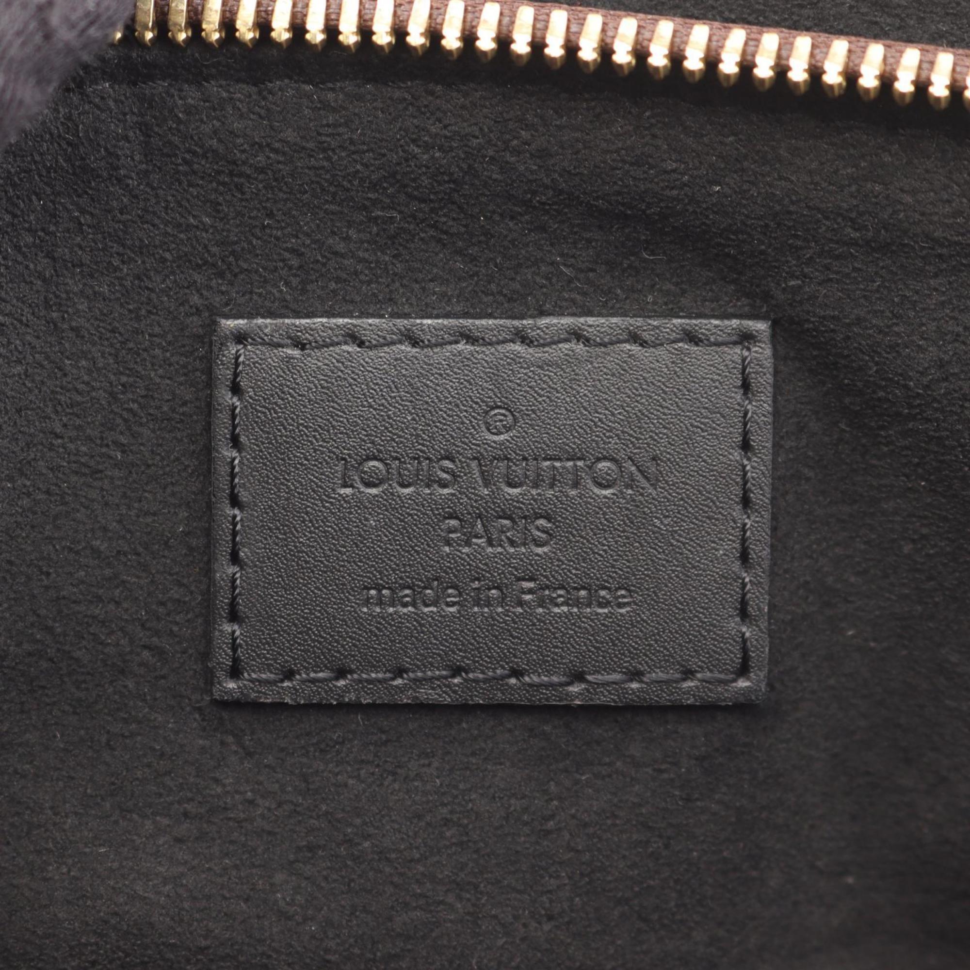 Louis Vuitton Black Brown Noir Pvc Coated Canvas Leather Tote Bag (Pre-Owned)