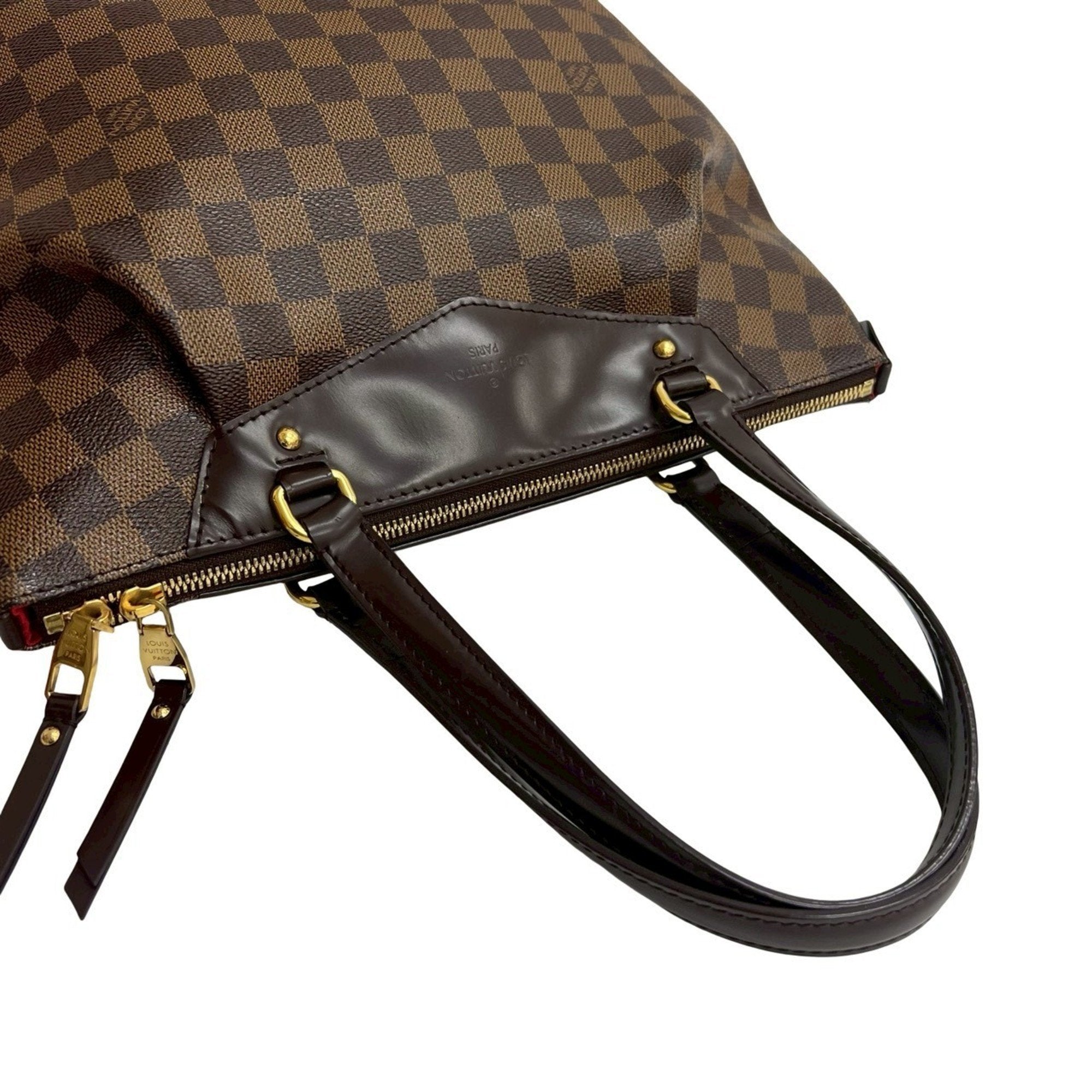 Louis Vuitton Brown Leather Pvc Handbag Tote Bag (Pre-Owned)