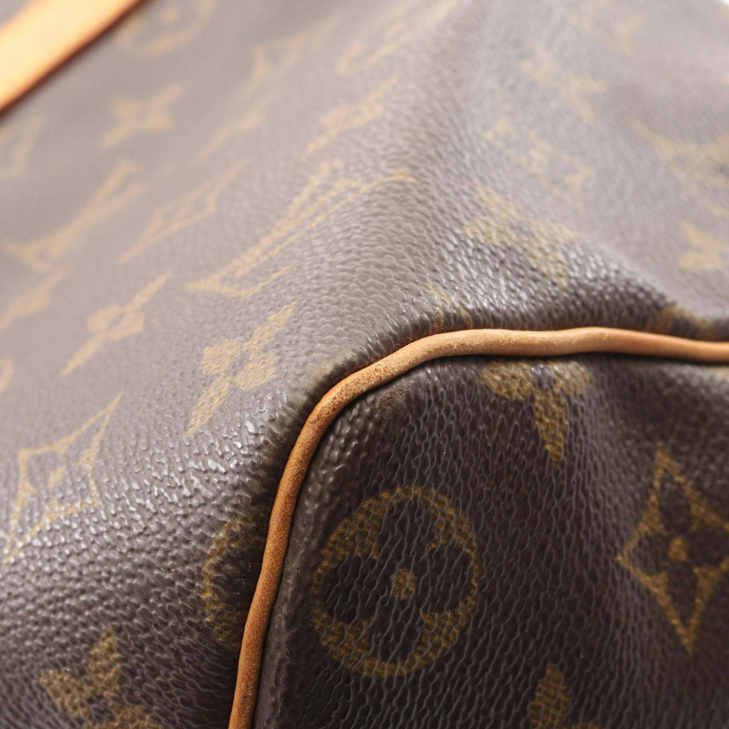 Louis Vuitton Brown Coated Canvas Leather Boston Bag (Pre-Owned)