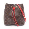 Louis Vuitton Brown Coquelicots Monogram Red Color Coated Canvas Leather Shoulder Bag (Pre-Owned)