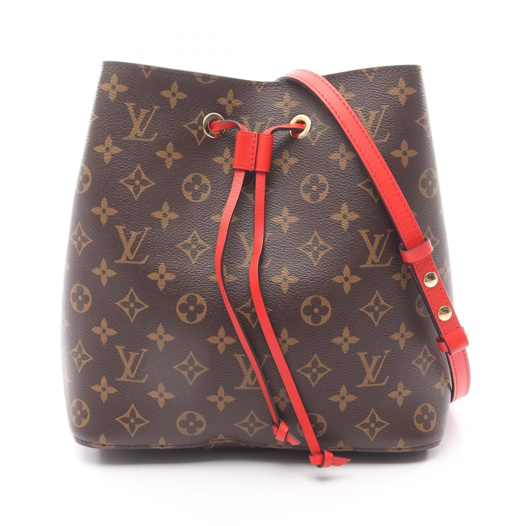 Louis Vuitton Brown Coquelicots Monogram Red Color Coated Canvas Leather Shoulder Bag (Pre-Owned)