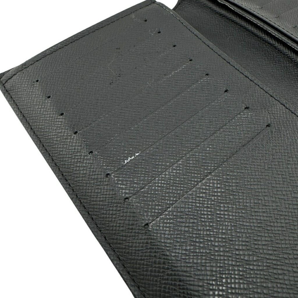 Louis Vuitton Black Leather Long Wallet (Bi-Fold) (Pre-Owned)