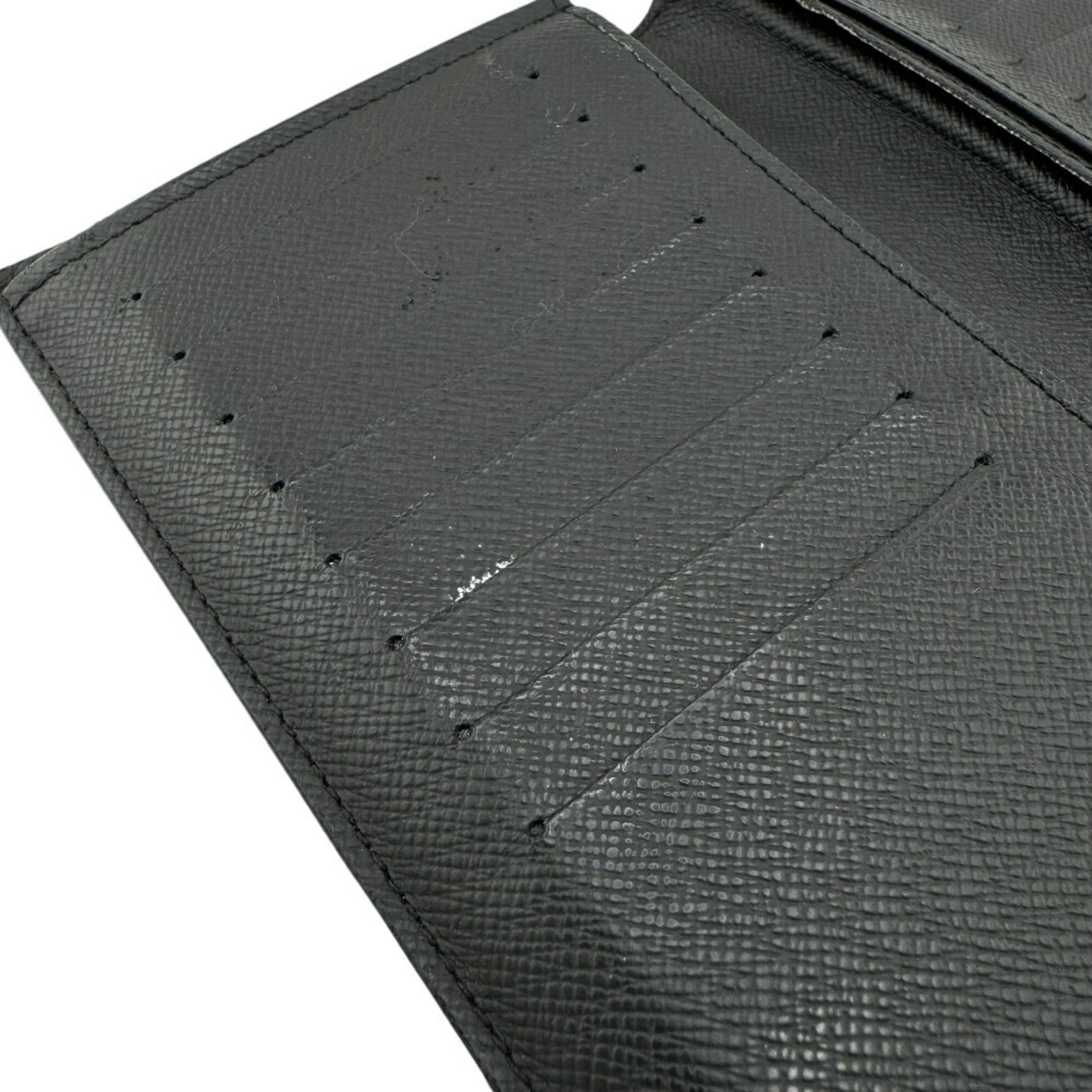 Louis Vuitton Black Leather Long Wallet (Bi-Fold) (Pre-Owned)