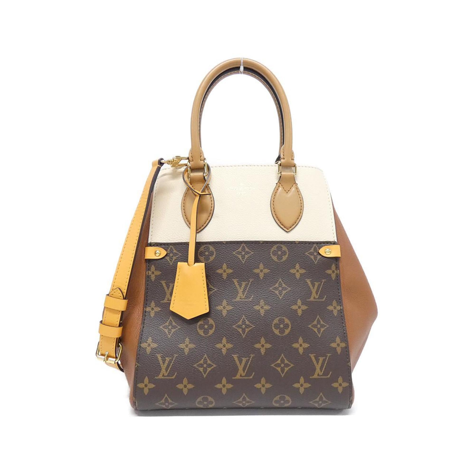 Louis Vuitton Camel Leather Coated Canvas Handbag (Pre-Owned)
