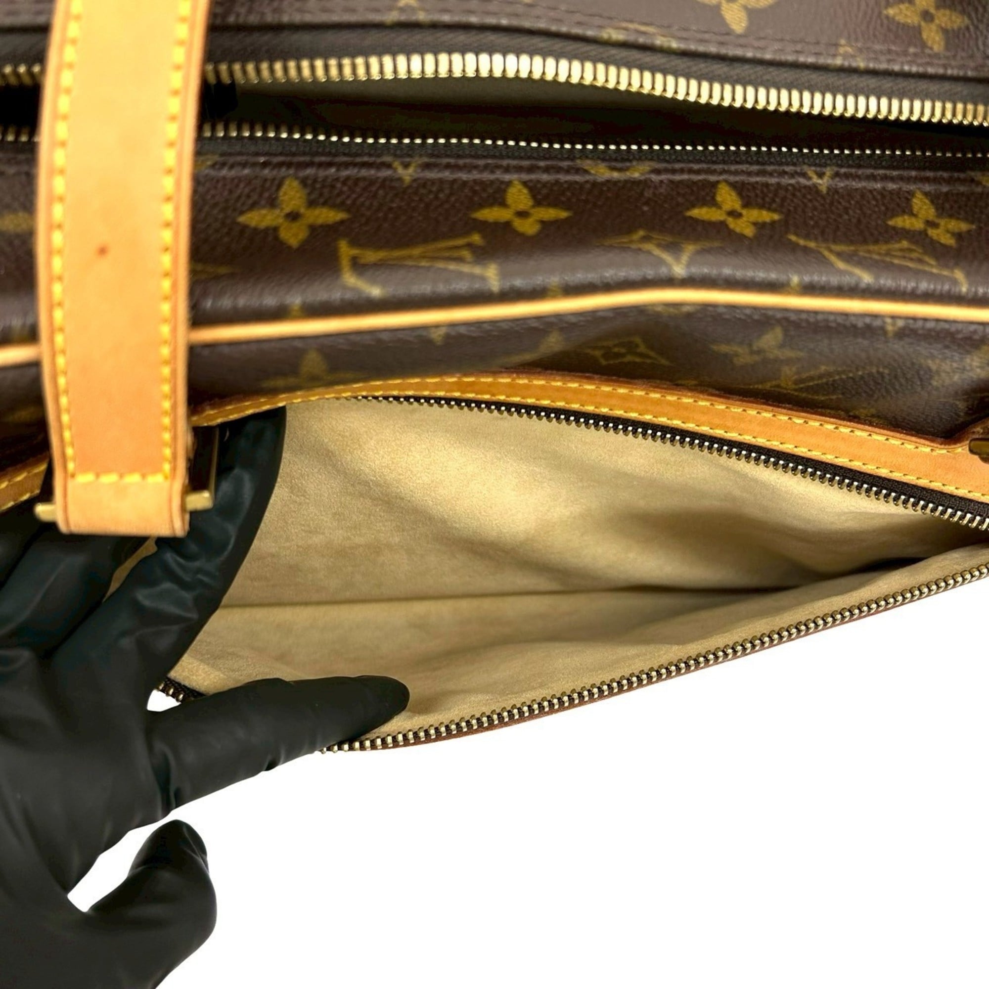 Louis Vuitton Brown Leather Pvc Shoulder Bag Tote Bag (Pre-Owned)