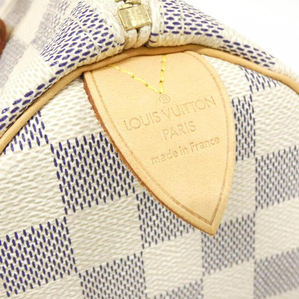 Louis Vuitton Azur White Coated Canvas Boston Bag (Pre-Owned)