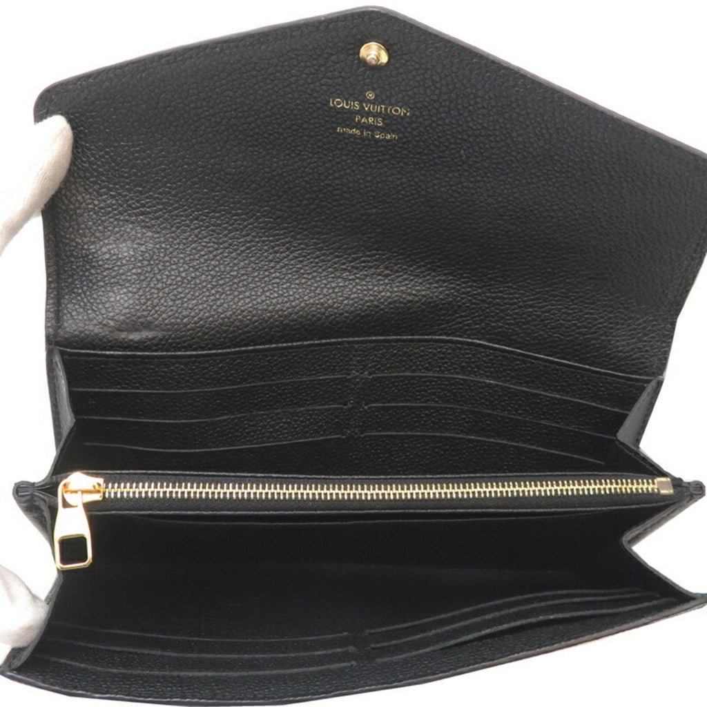 Louis Vuitton Beige Black Monogram Empreinte Long Wallet (Tri-Fold) (Pre-Owned)