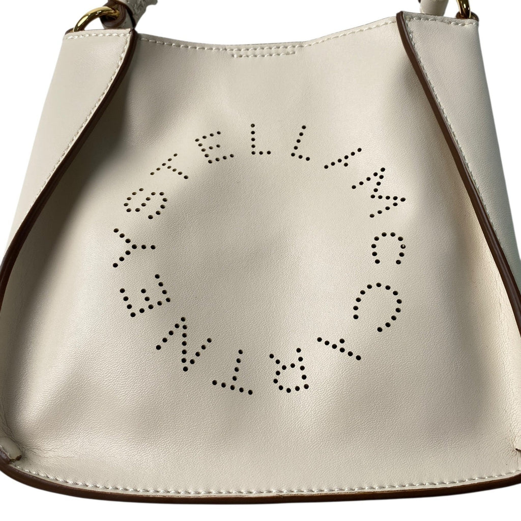 Logo Crossbody Bag Perforated Faux Leather Mini