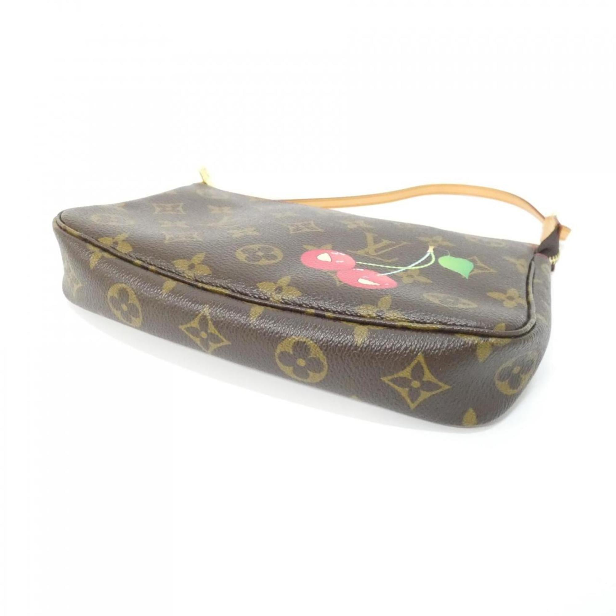 Louis Vuitton Brown Monogram Cherry Coated Canvas Pochette Pouch (Pre-Owned)