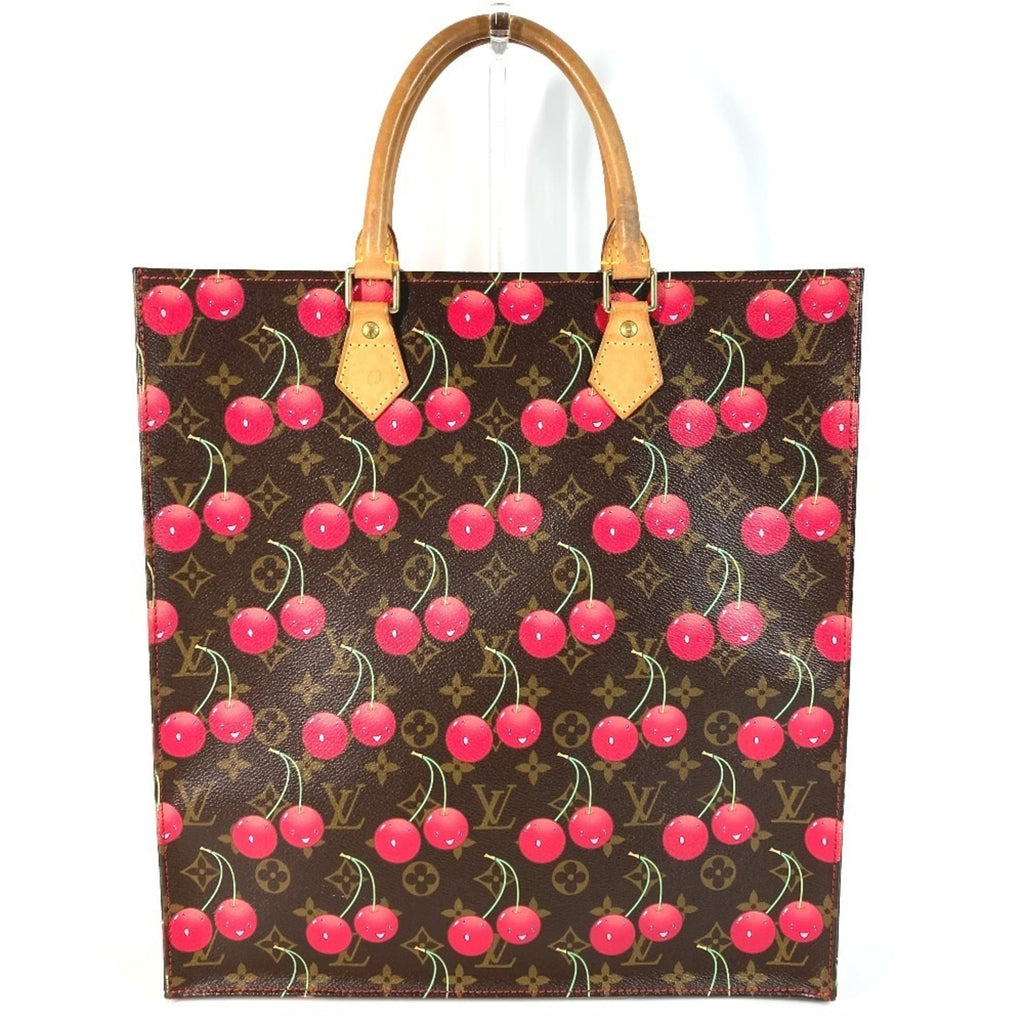 Louis Vuitton Brown Monogram Cherry Red Color Monogram Leather Shoulder Bag Tote Bag (Pre-Owned)