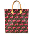 Louis Vuitton Brown Monogram Cherry Red Color Monogram Leather Shoulder Bag Tote Bag (Pre-Owned)
