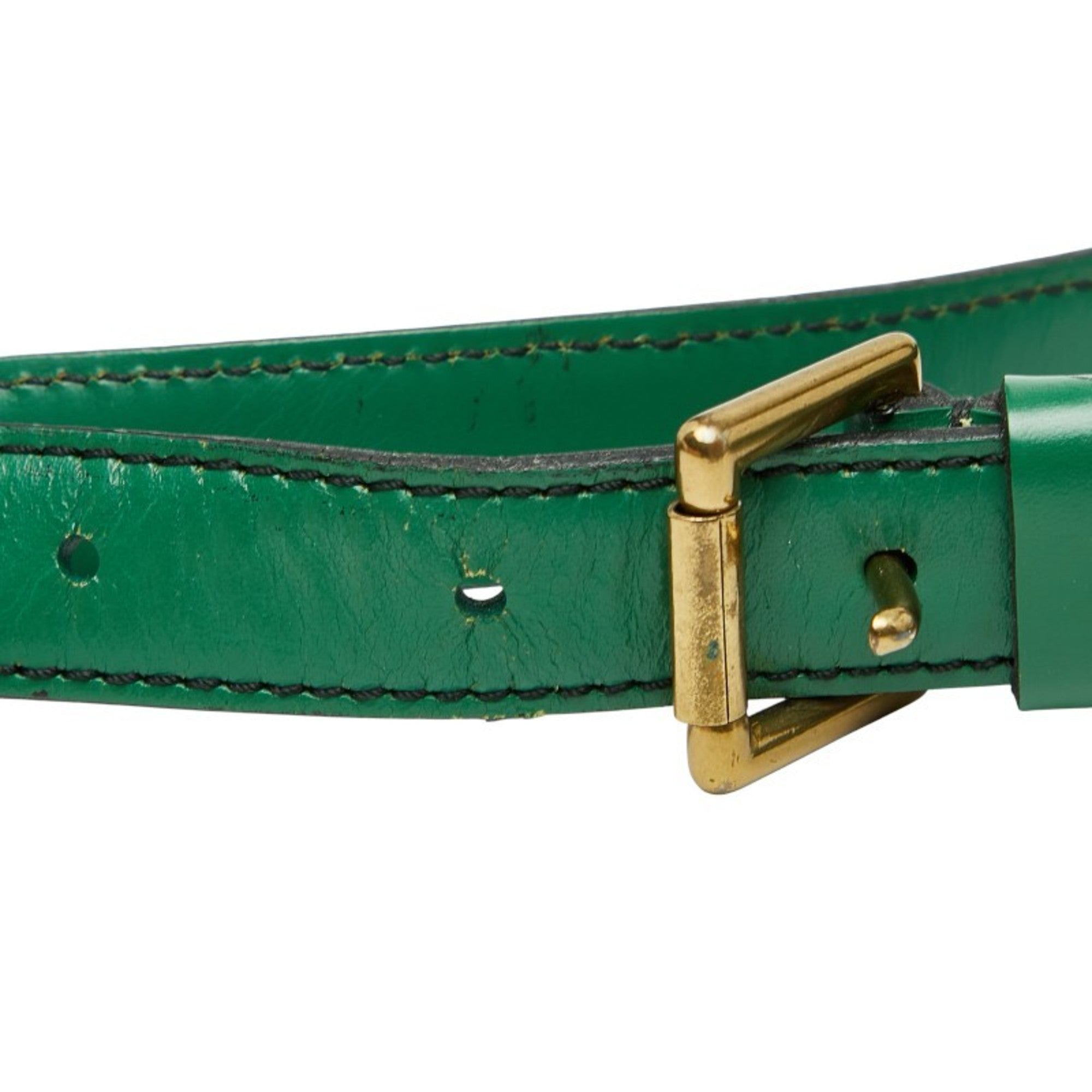 Louis Vuitton Borneo Green Leather Shoulder Bag (Pre-Owned)