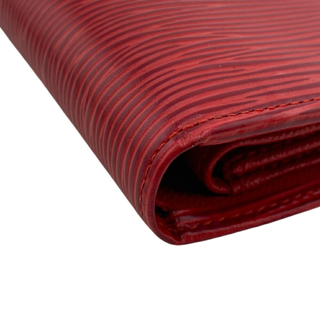 Louis Vuitton Castilian Red Red Color Leather Wallet (Bi-Fold) (Pre-Owned)