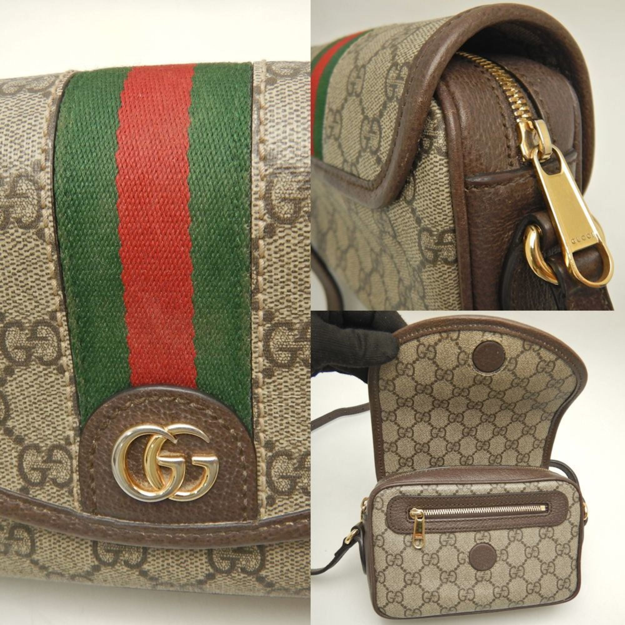 Ophidia Flap Shoulder Bag GG Coated Canvas Mini