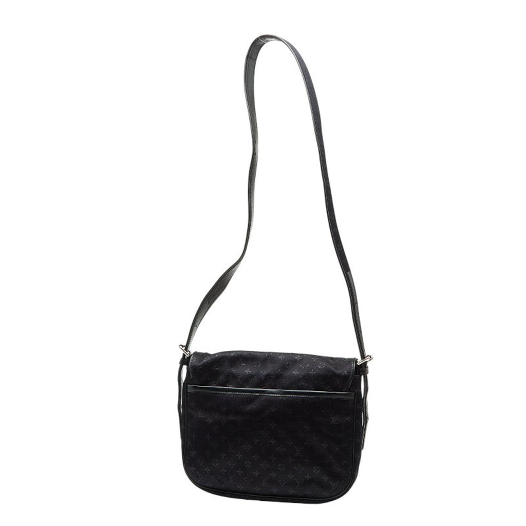 Louis Vuitton Black Noir Satin Leather Shoulder Bag (Pre-Owned)