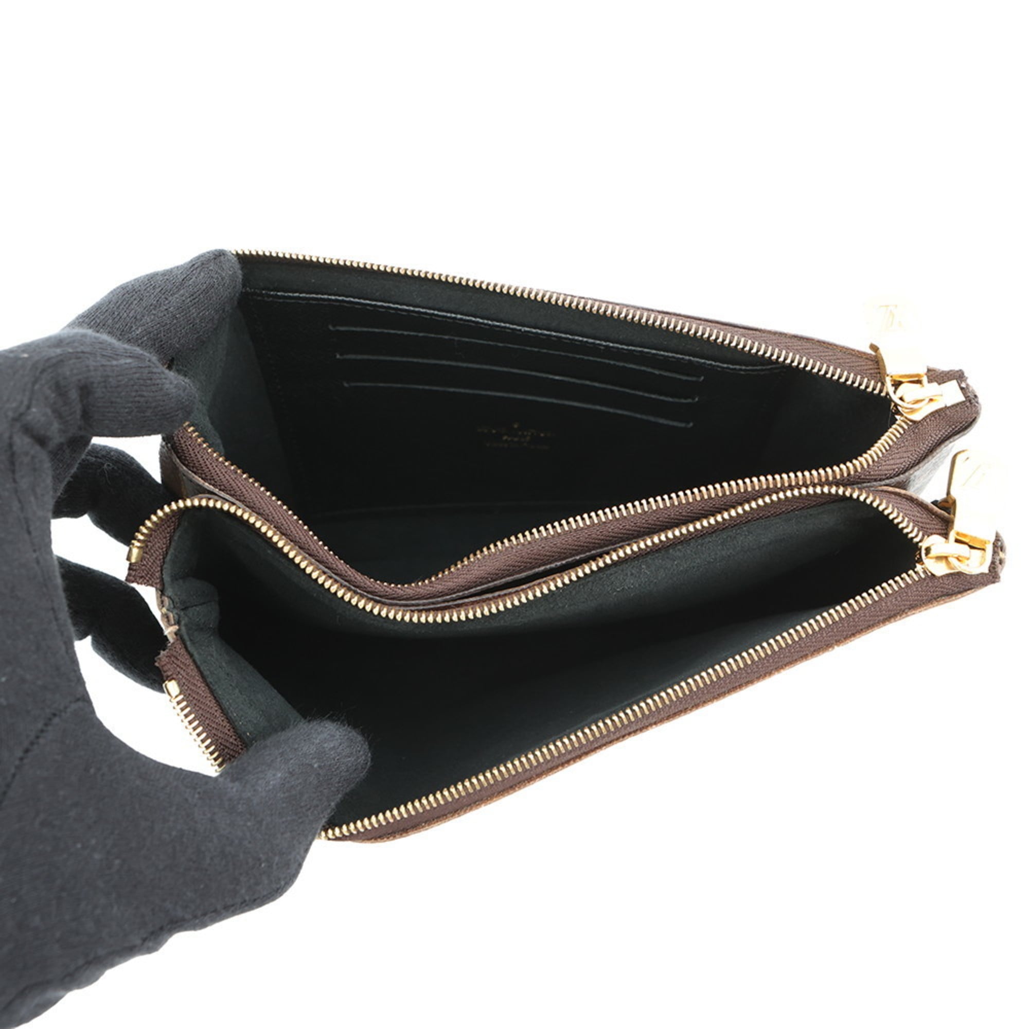Louis Vuitton Noir Monogram Pochette Shoulder Bag (Pre-Owned)