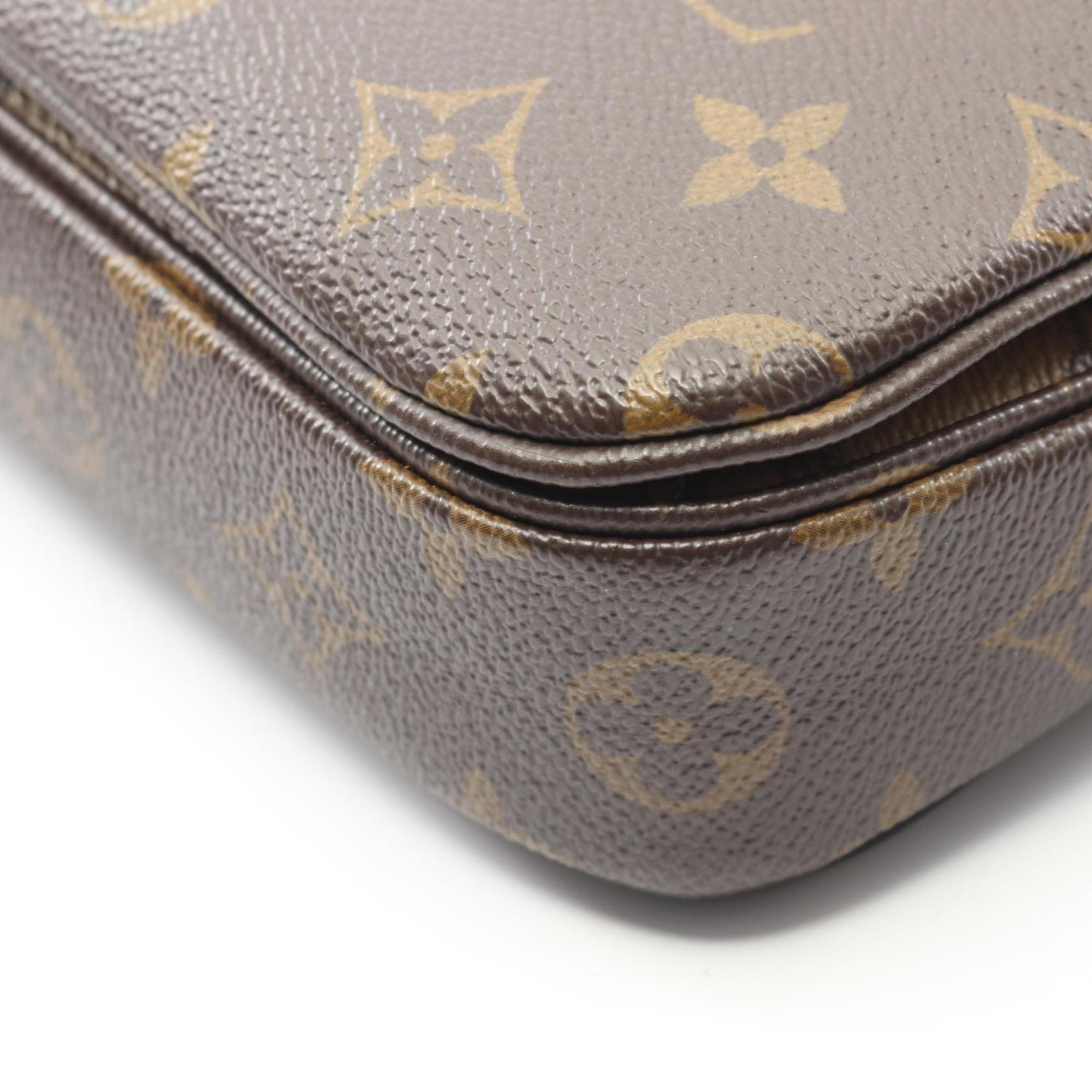 Louis Vuitton Black Brown Coated Canvas Pvc Leather Handbag Pochette (Pre-Owned)