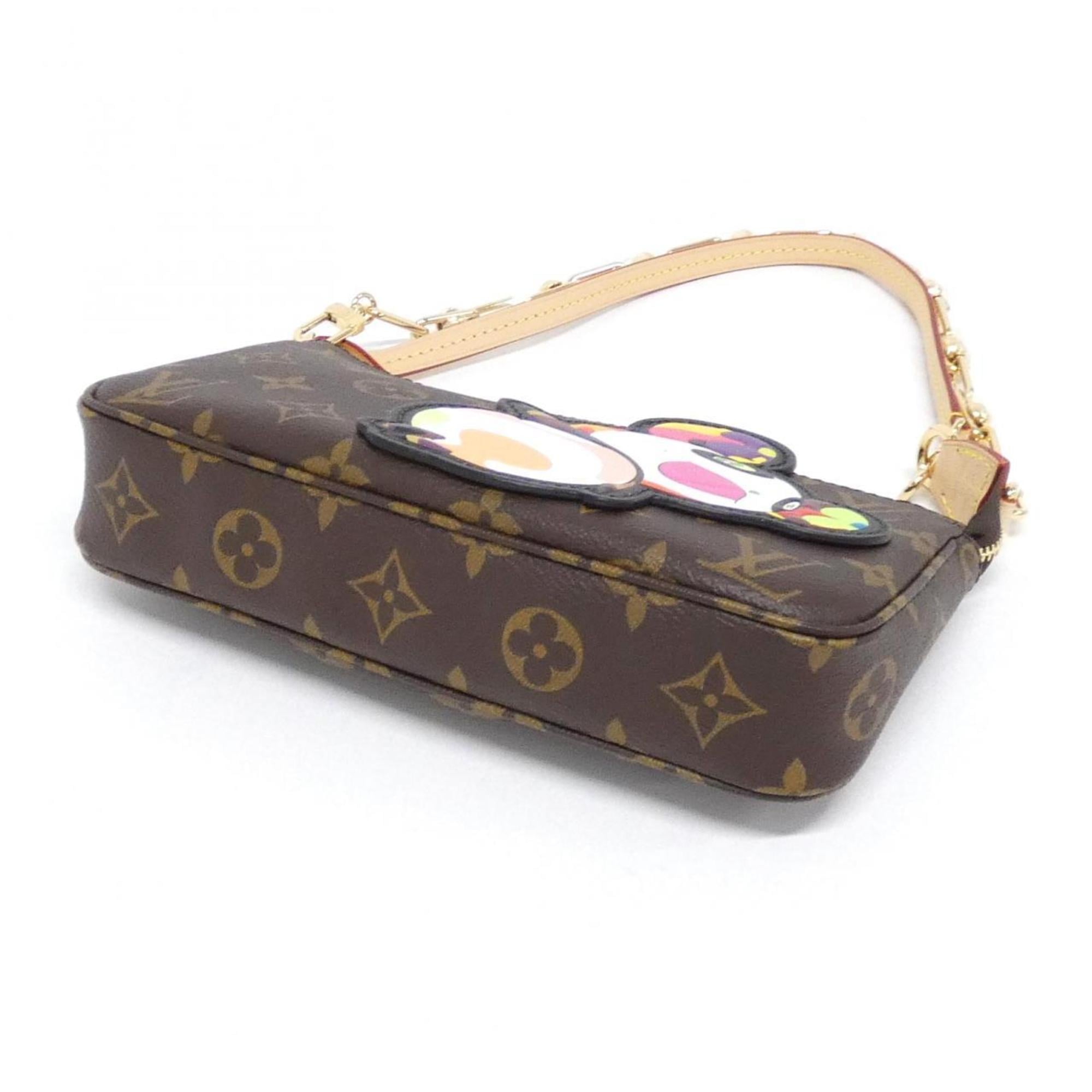 Louis Vuitton Marron Coated Canvas Pochette Pouch (Pre-Owned)