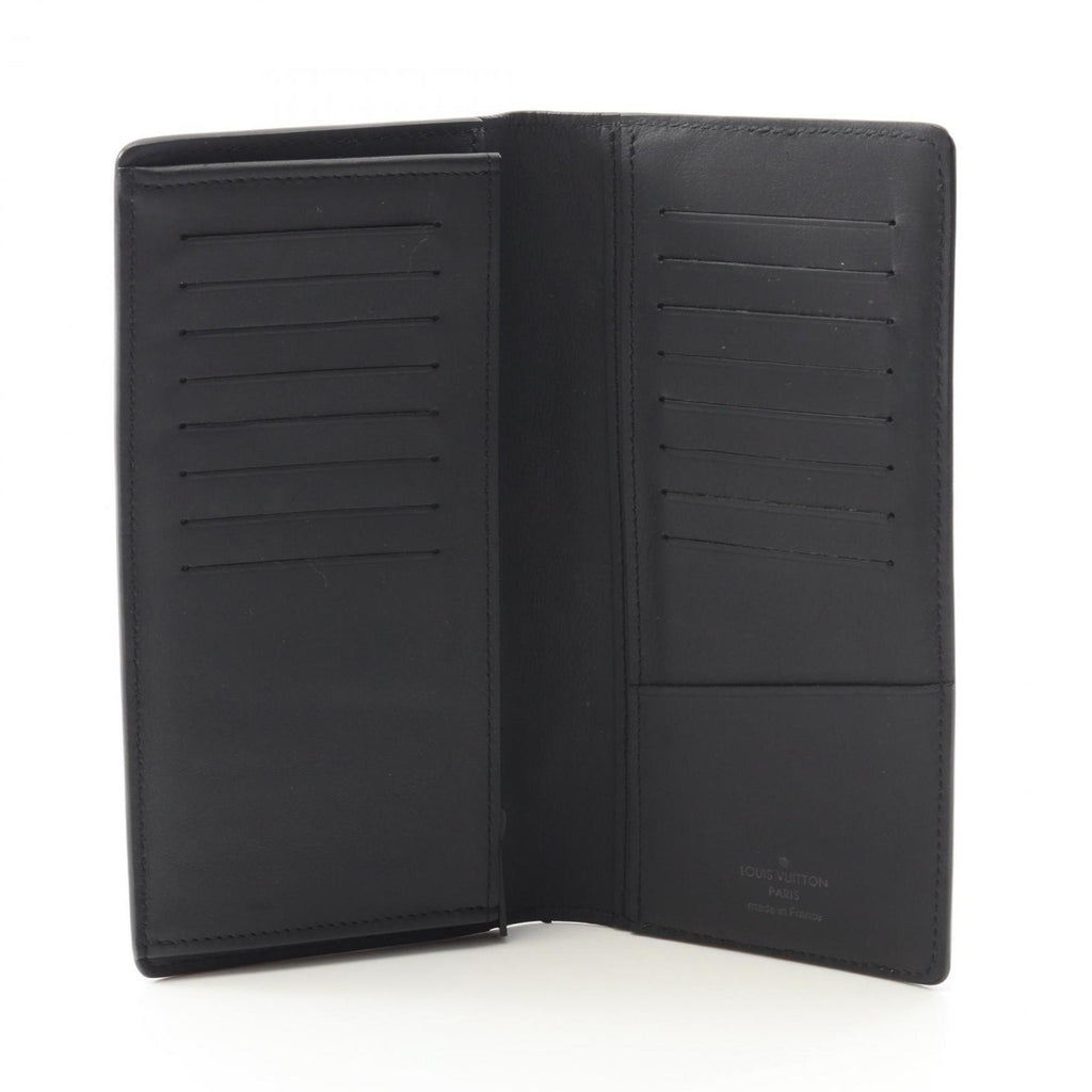 Louis Vuitton Black Leather Long Wallet (Bi-Fold) (Pre-Owned)