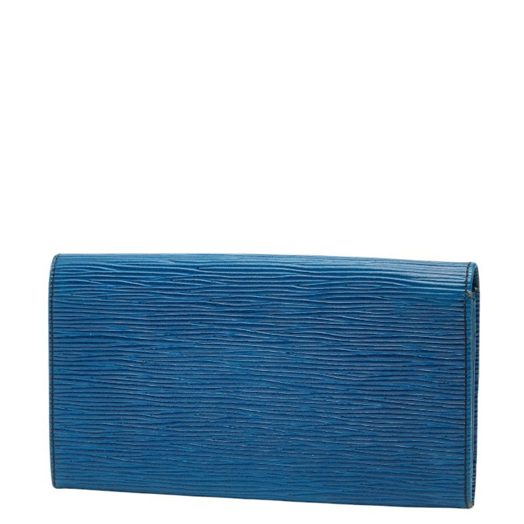 Louis Vuitton Epi Toledo Blue Leather Long Wallet (Bi-Fold) (Pre-Owned)