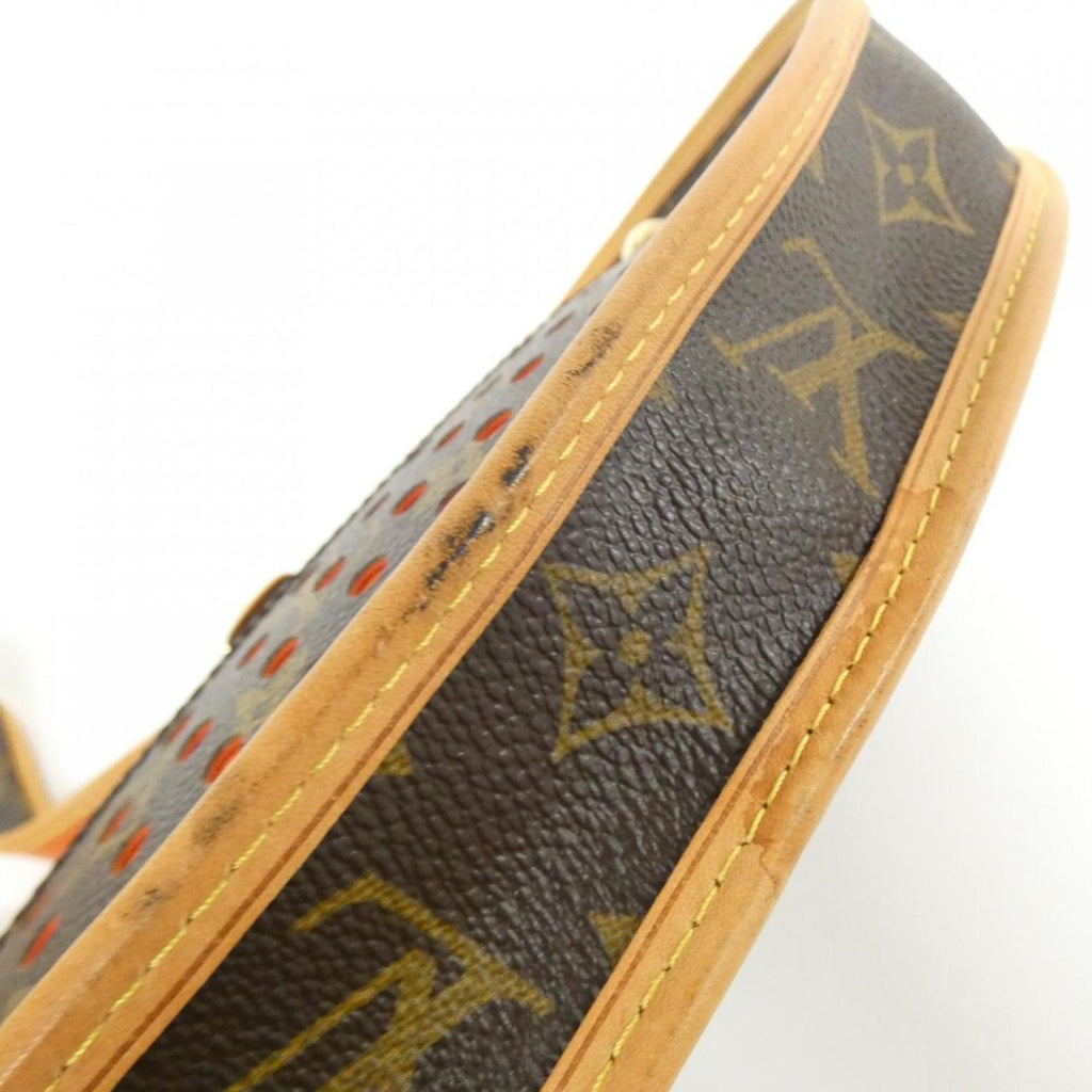 Louis Vuitton Brown Orange Coated Canvas Shoulder Bag (Pre-Owned)