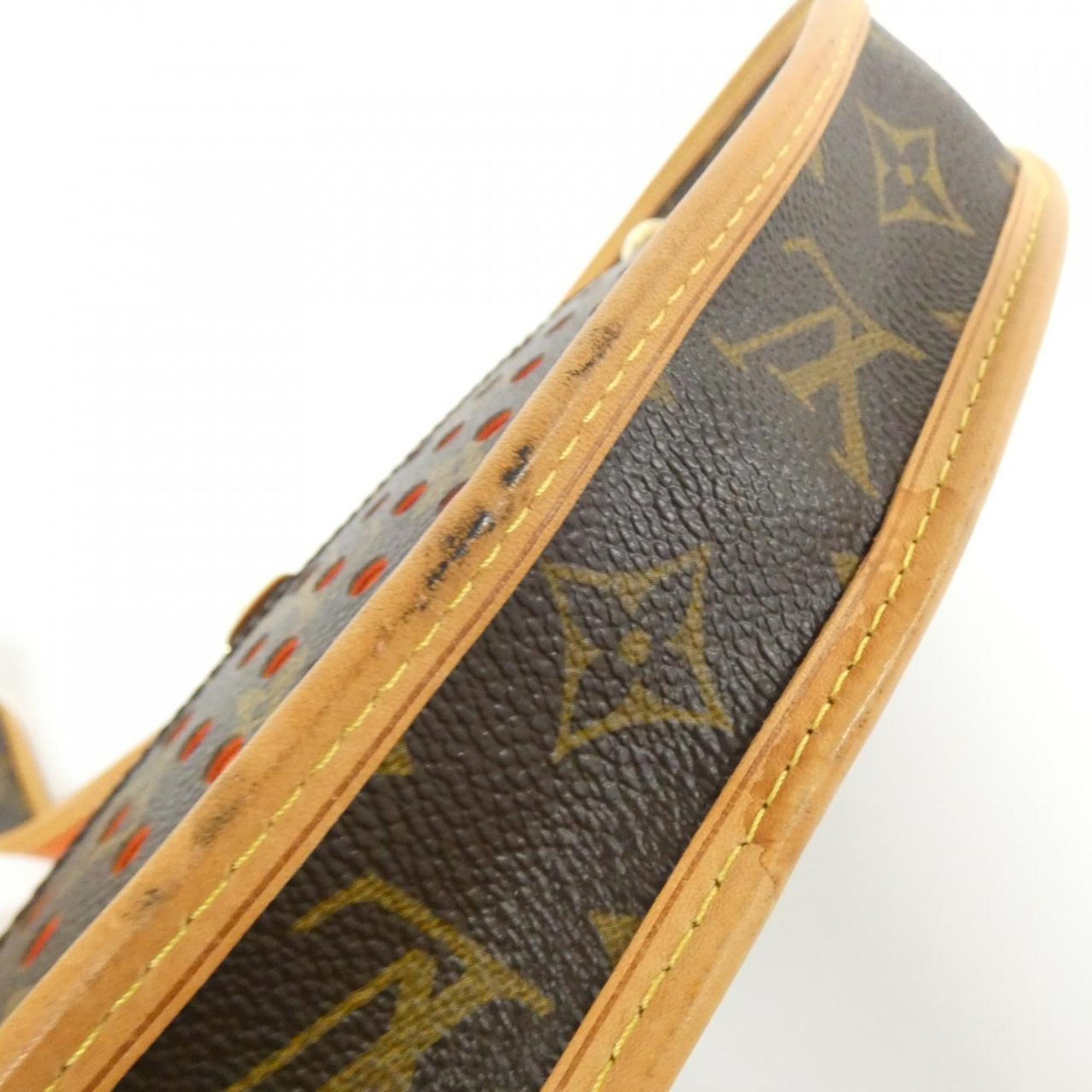 Louis Vuitton Brown Orange Coated Canvas Shoulder Bag (Pre-Owned)