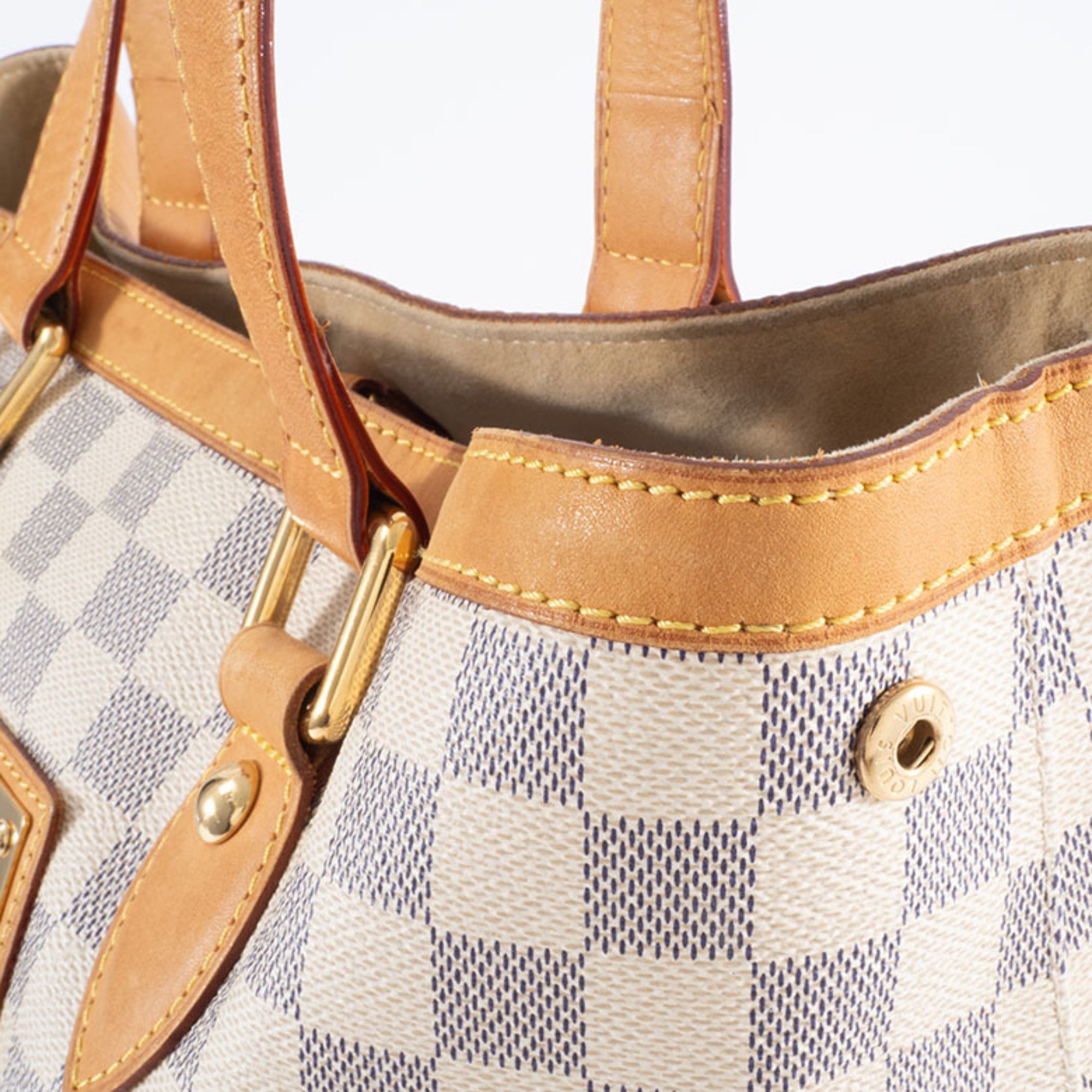 Louis Vuitton Beige Ivory White Canvas Damier Azur Handbag (Pre-Owned)