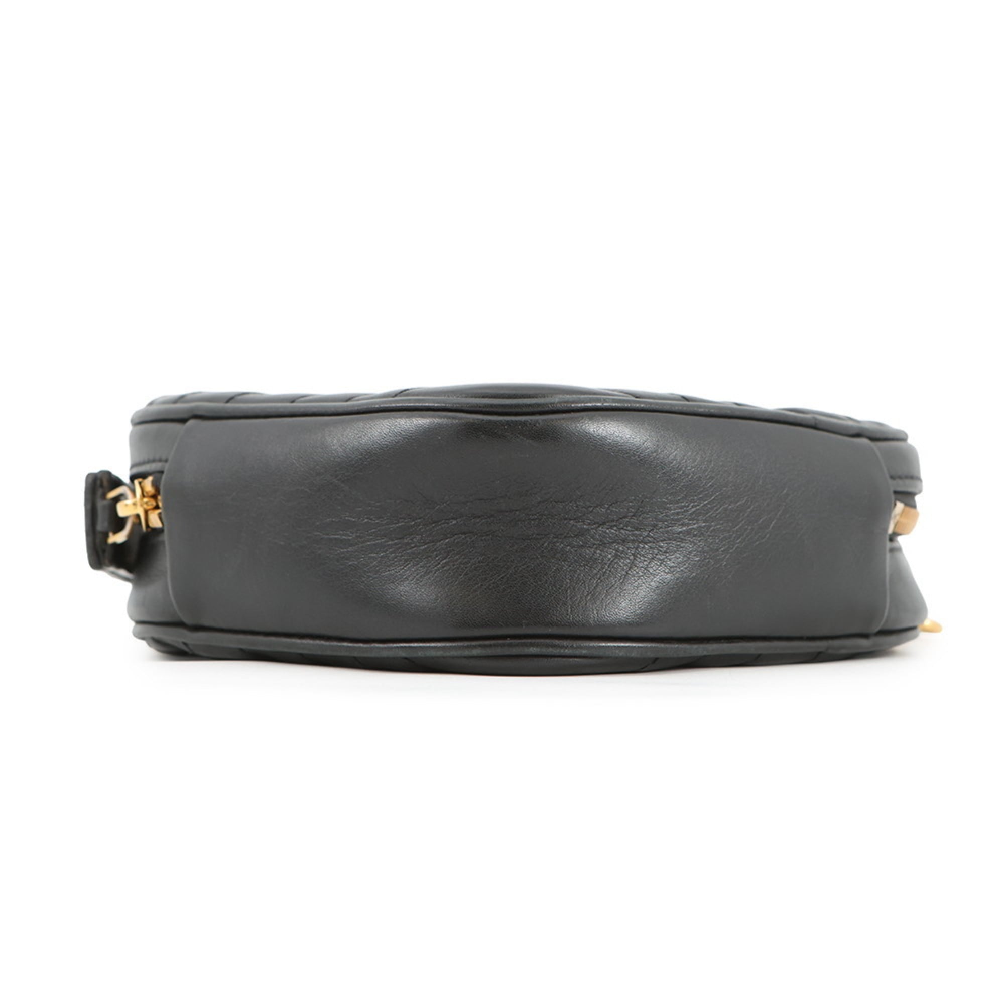 Louis Vuitton Noir Leather Shoulder Bag (Pre-Owned)