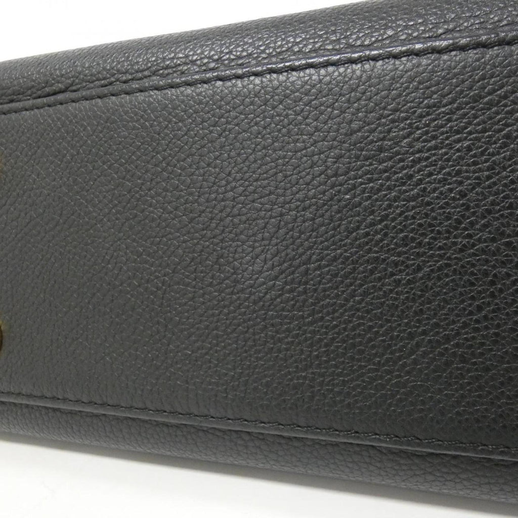 Louis Vuitton Black Leather Coated Canvas Handbag (Pre-Owned)
