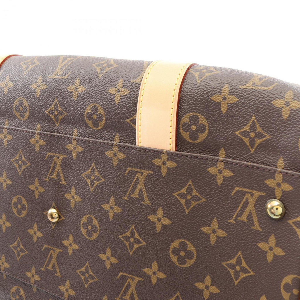 Louis Vuitton Brown Coated Canvas Leather Boston Bag (Pre-Owned)