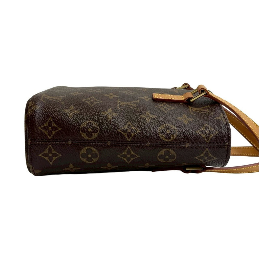 Louis Vuitton Brown Leather Pvc Handbag Tote Bag (Pre-Owned)