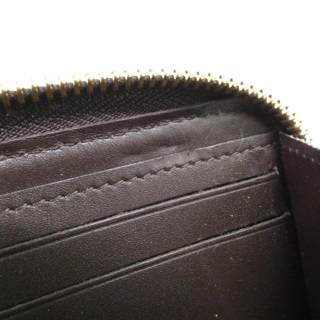 Louis Vuitton Dark Brown Magenta Pink Leather Long Wallet (Bi-Fold) (Pre-Owned)