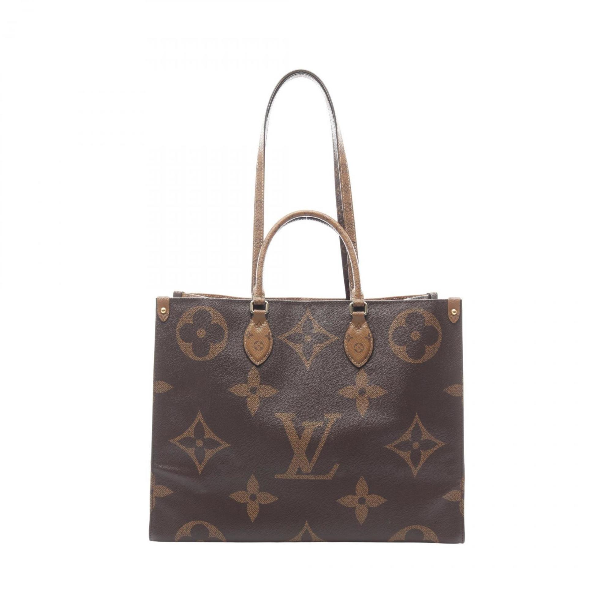 Louis Vuitton Beige Brown Coated Canvas Tote Bag (Pre-Owned)