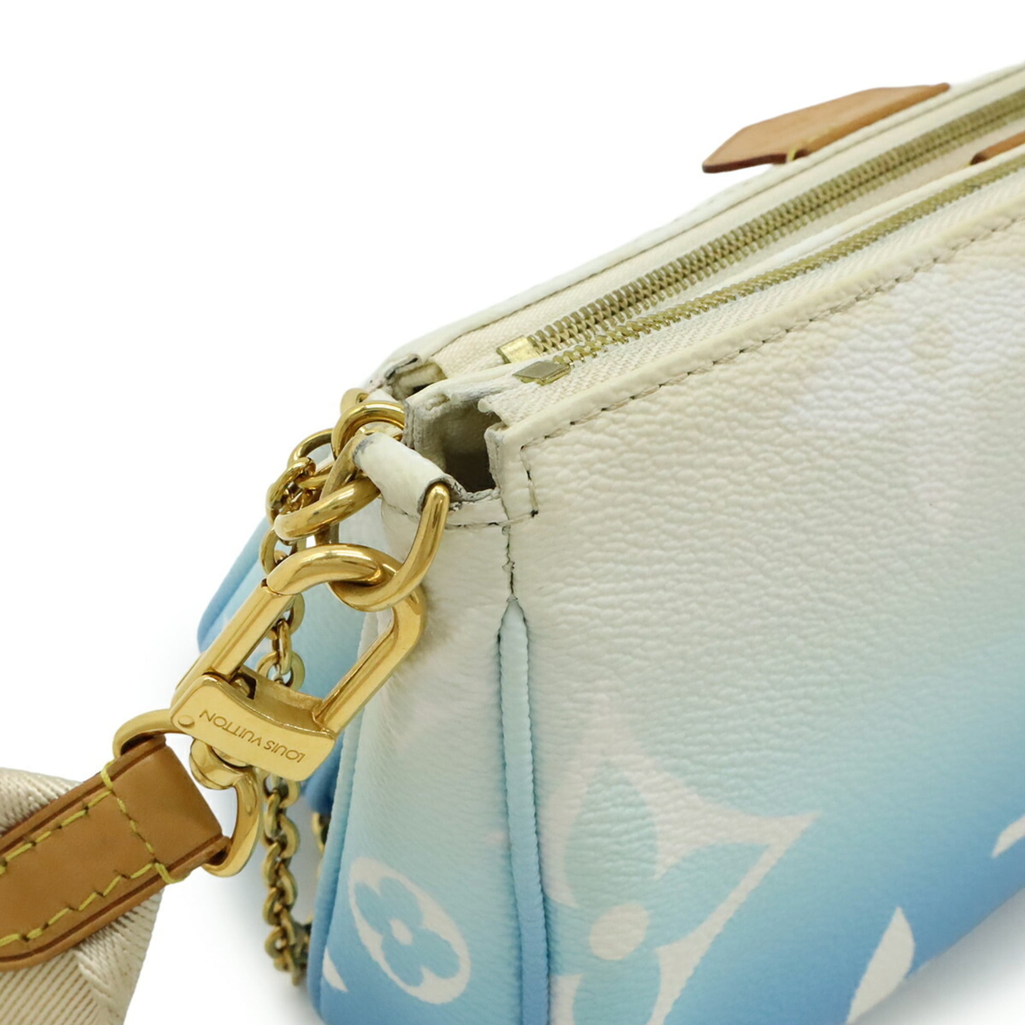 Louis Vuitton Blue Monogram Canvas Pochette Pouch Shoulder Bag (Pre-Owned)