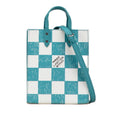 Louis Vuitton Damier Turquoise White Cuir Ombre Leather Handbag Shoulder Bag (Pre-Owned)