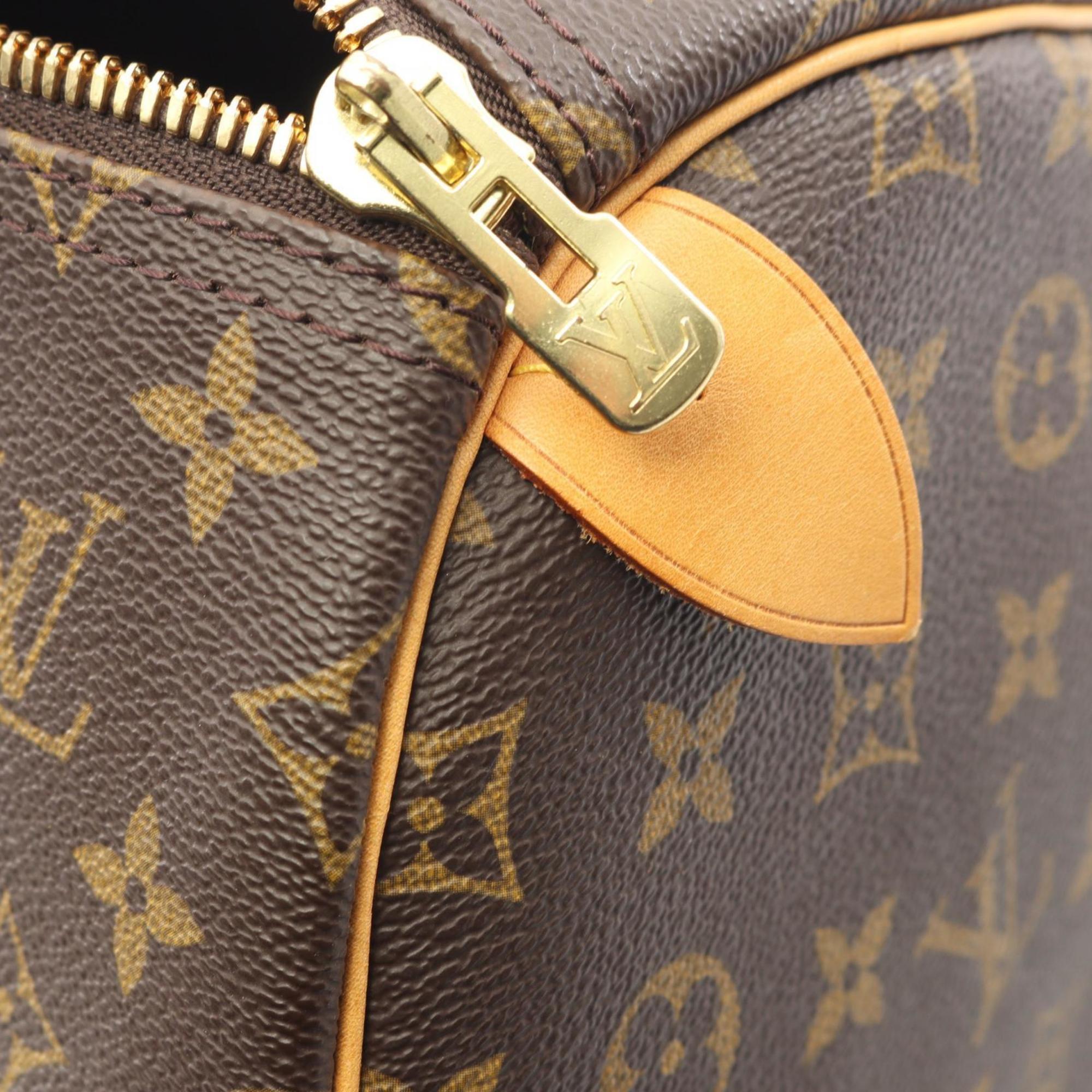 Louis Vuitton Brown Monogram Coated Canvas Leather Boston Bag (Pre-Owned)
