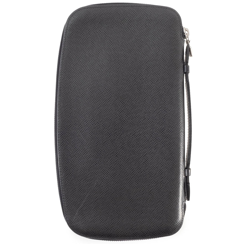 Louis Vuitton Black Taiga Leather Leather Long Bill Wallet (Bi-Fold) (Pre-Owned)