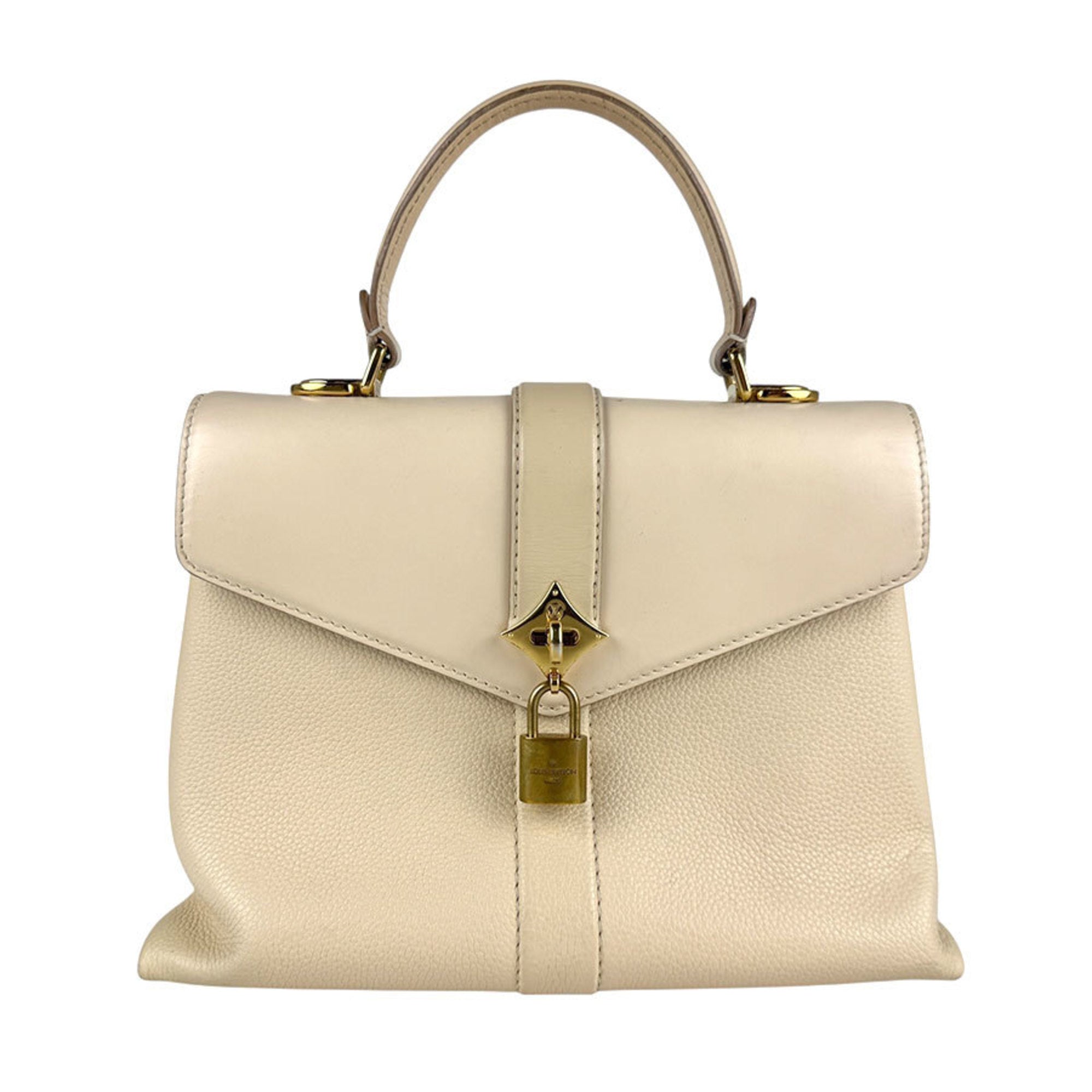 Louis Vuitton Light Beige Leather Handbag Shoulder Bag (Pre-Owned)
