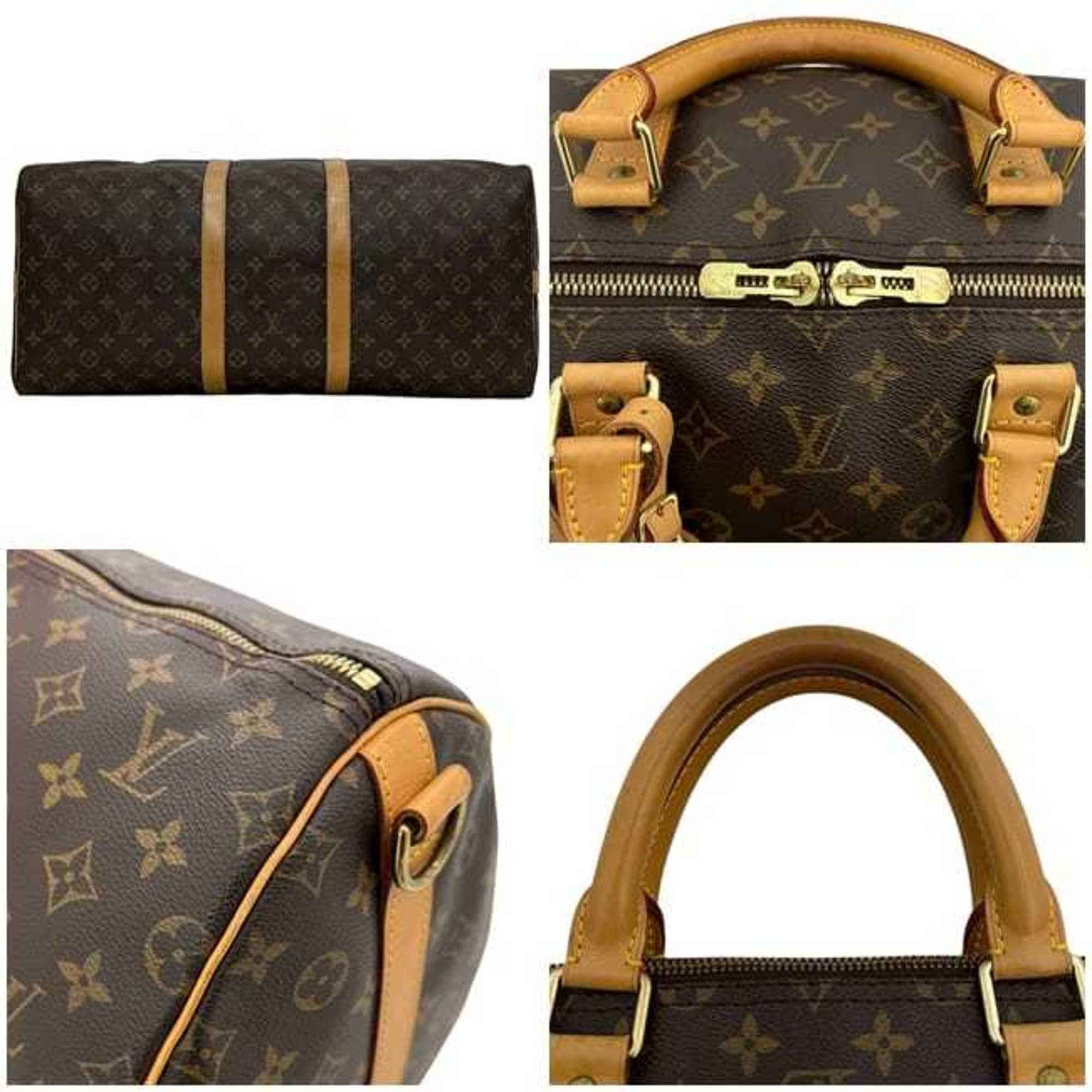 Louis Vuitton Monogram Brown Monogram Leather Boston Bag Shoulder Bag (Pre-Owned)