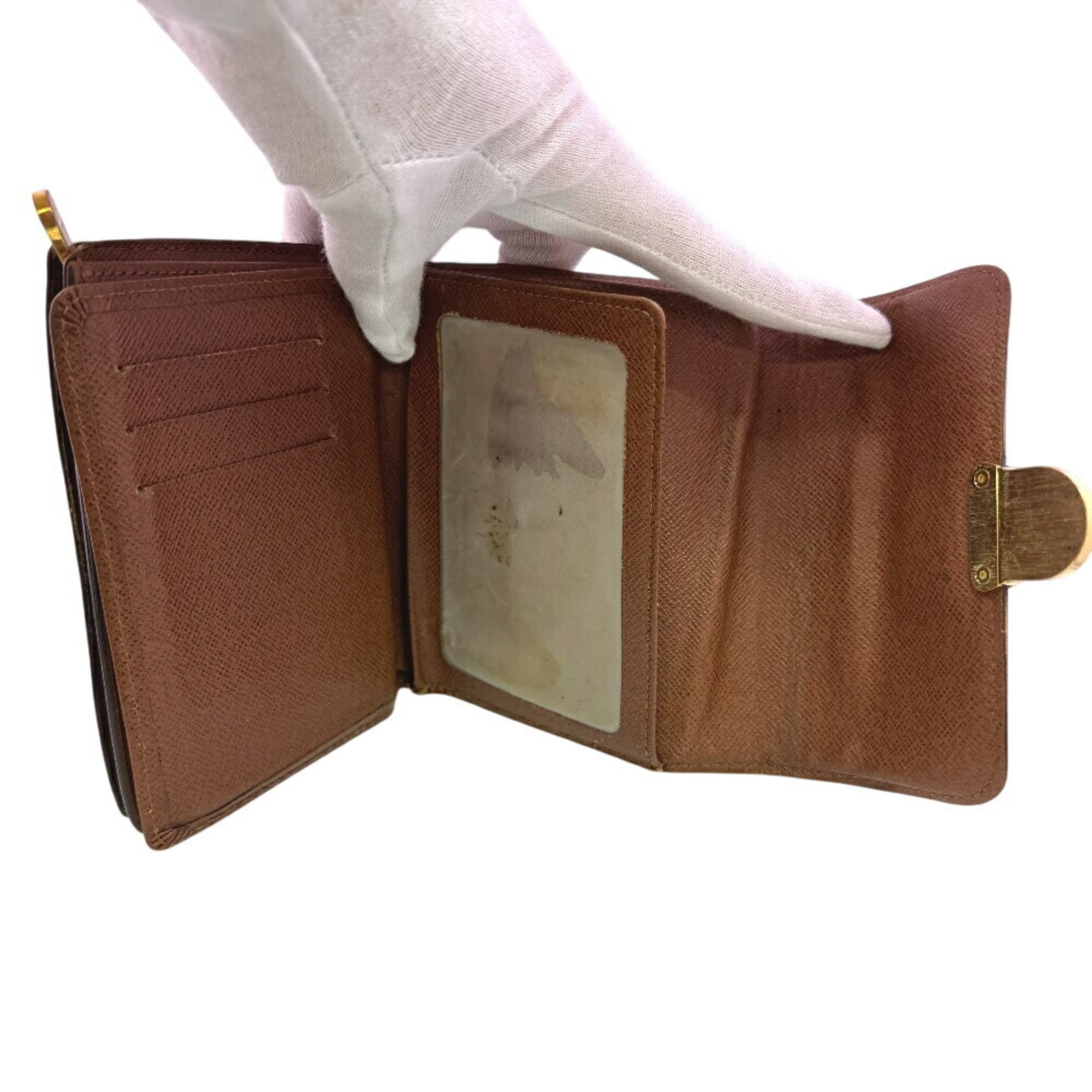 Louis Vuitton Brown Leather Wallet (Tri-Fold) (Pre-Owned)