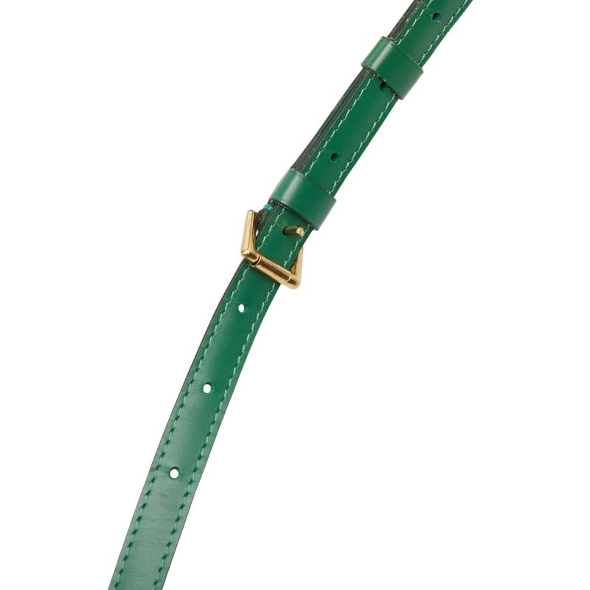 Louis Vuitton Borneo Green Leather Shoulder Bag (Pre-Owned)