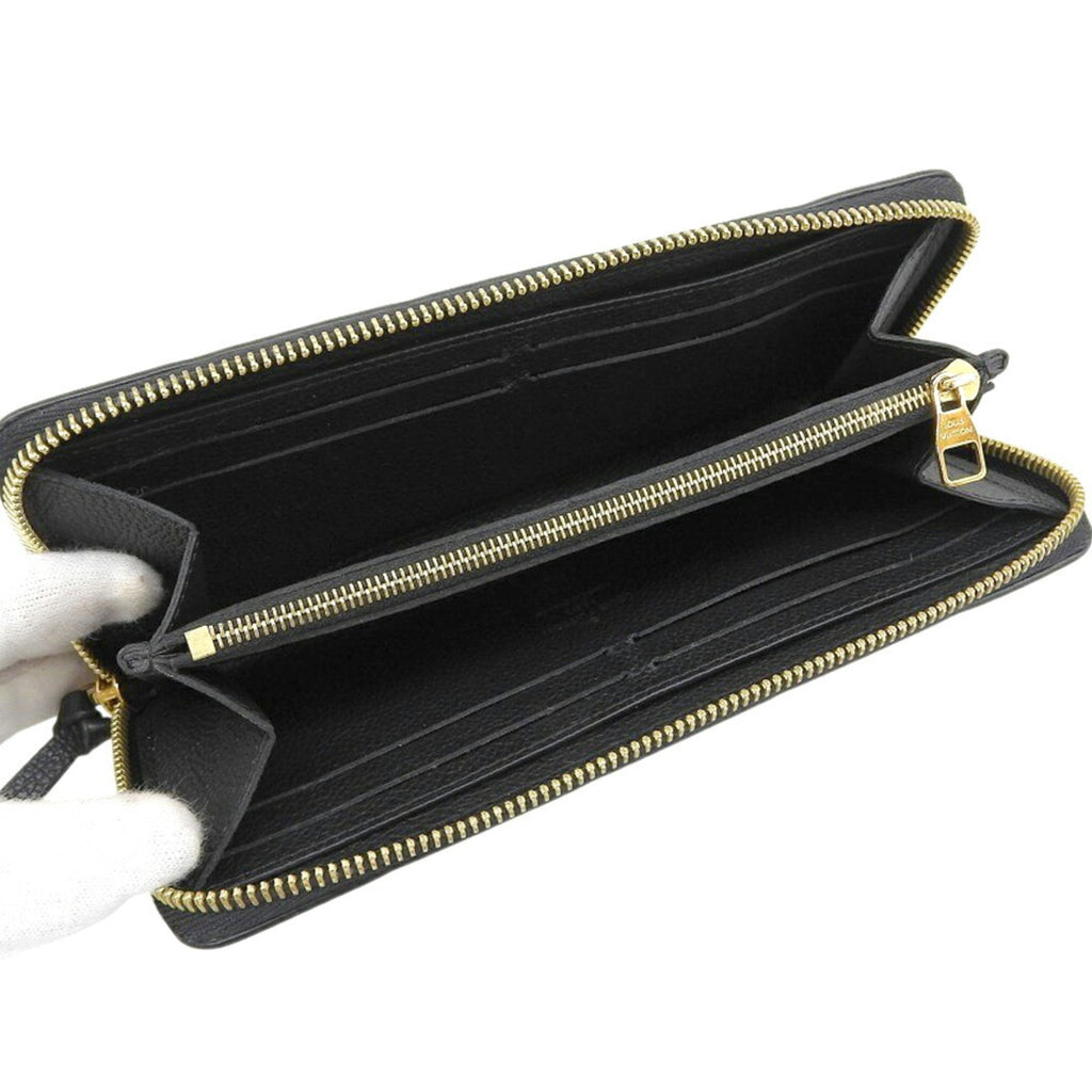 Louis Vuitton Black Noir Leather Long Wallet (Bi-Fold) (Pre-Owned)