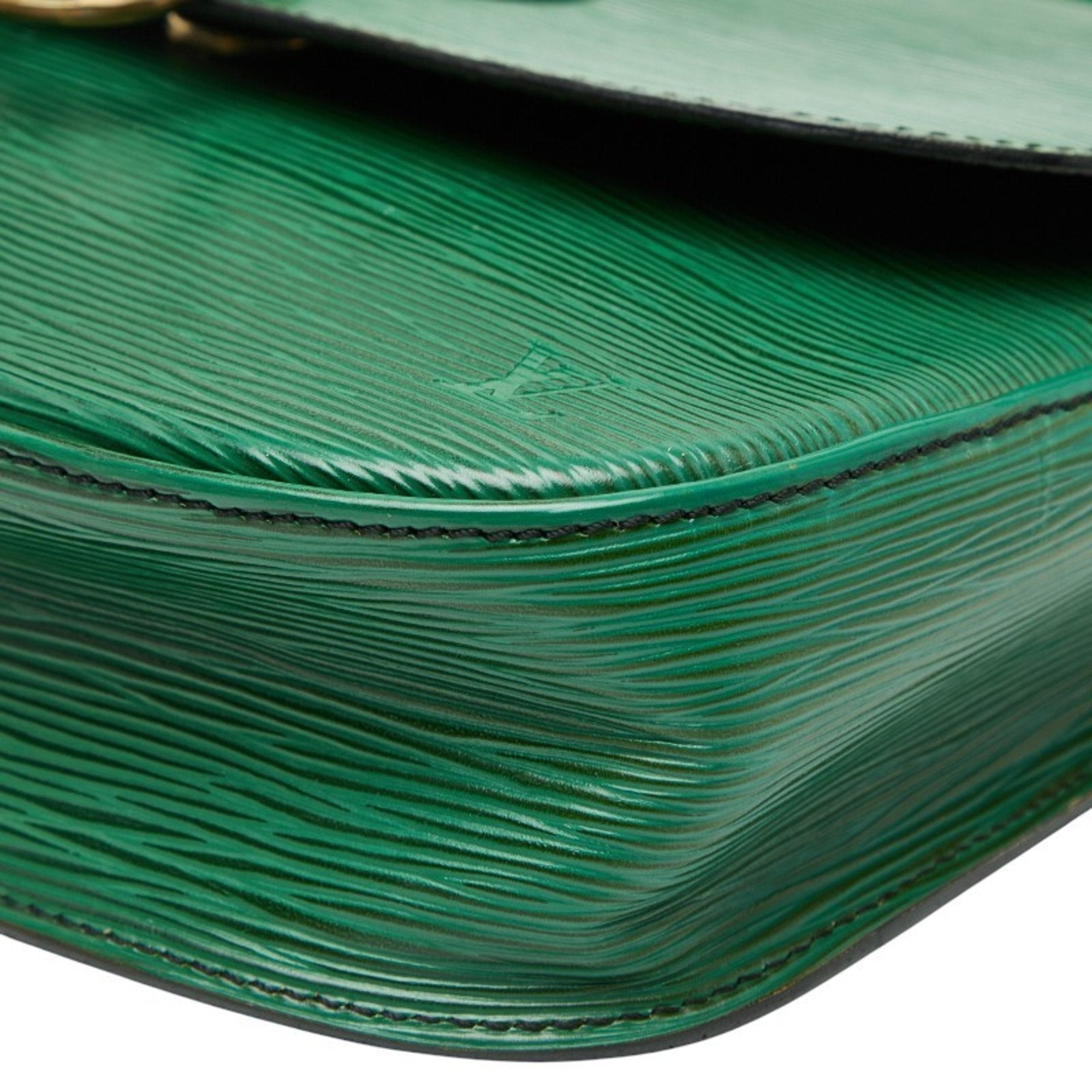 Louis Vuitton Borneo Green Leather Shoulder Bag (Pre-Owned)