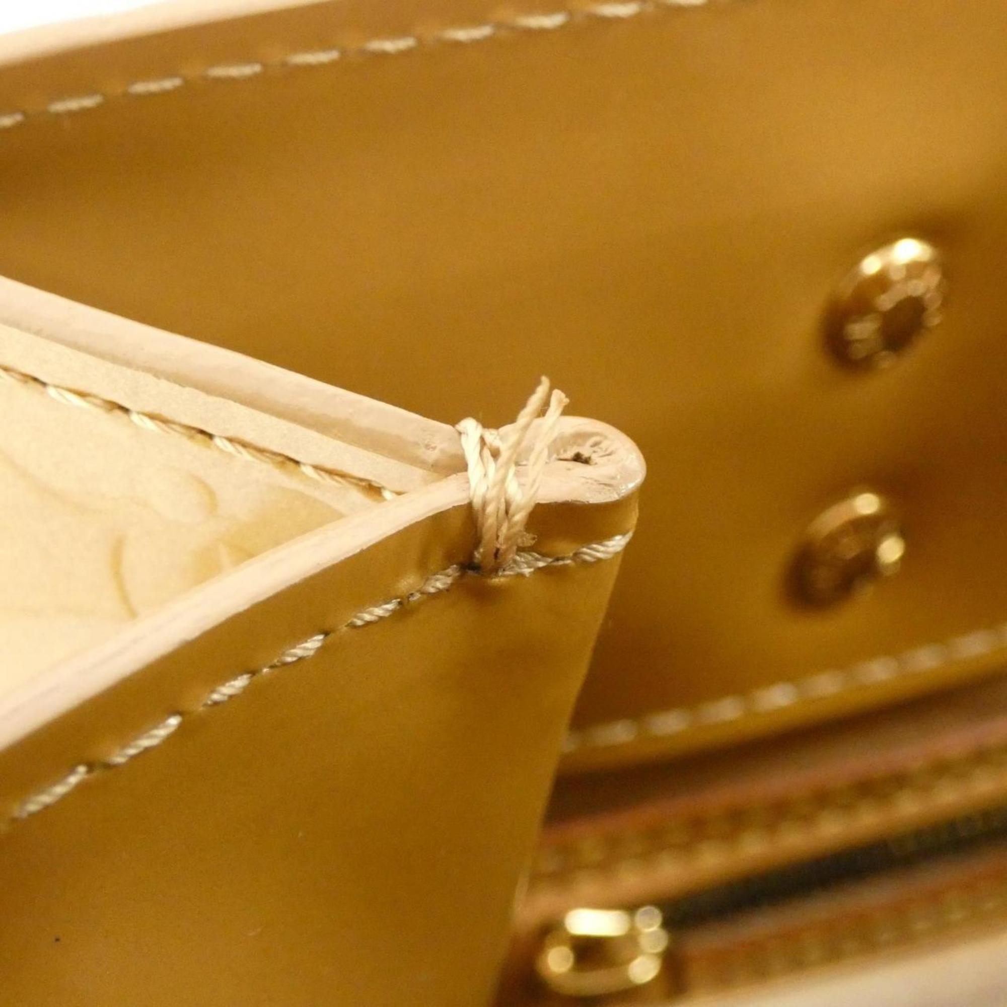 Louis Vuitton Gold Brown Leather Handbag (Pre-Owned)