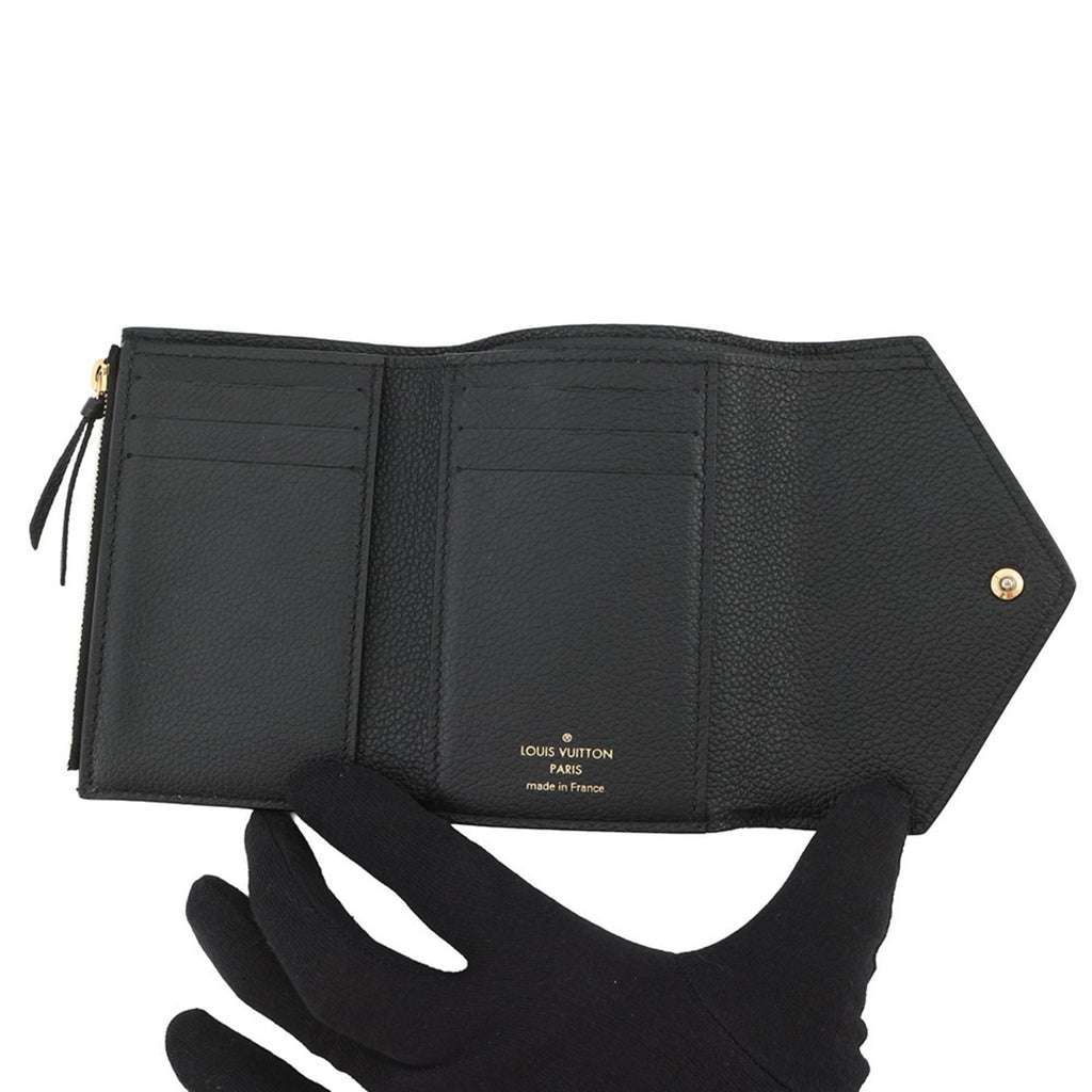Louis Vuitton Beige Bicolor Black Monogram Monogram Empreinte Wallet (Tri-Fold) (Pre-Owned)
