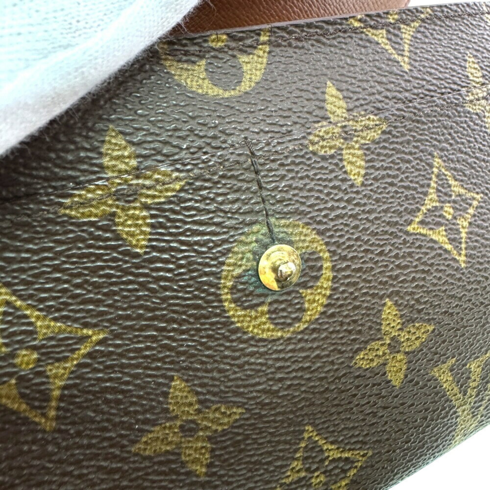 Louis Vuitton Brown Leather Wallet (Tri-Fold) (Pre-Owned)