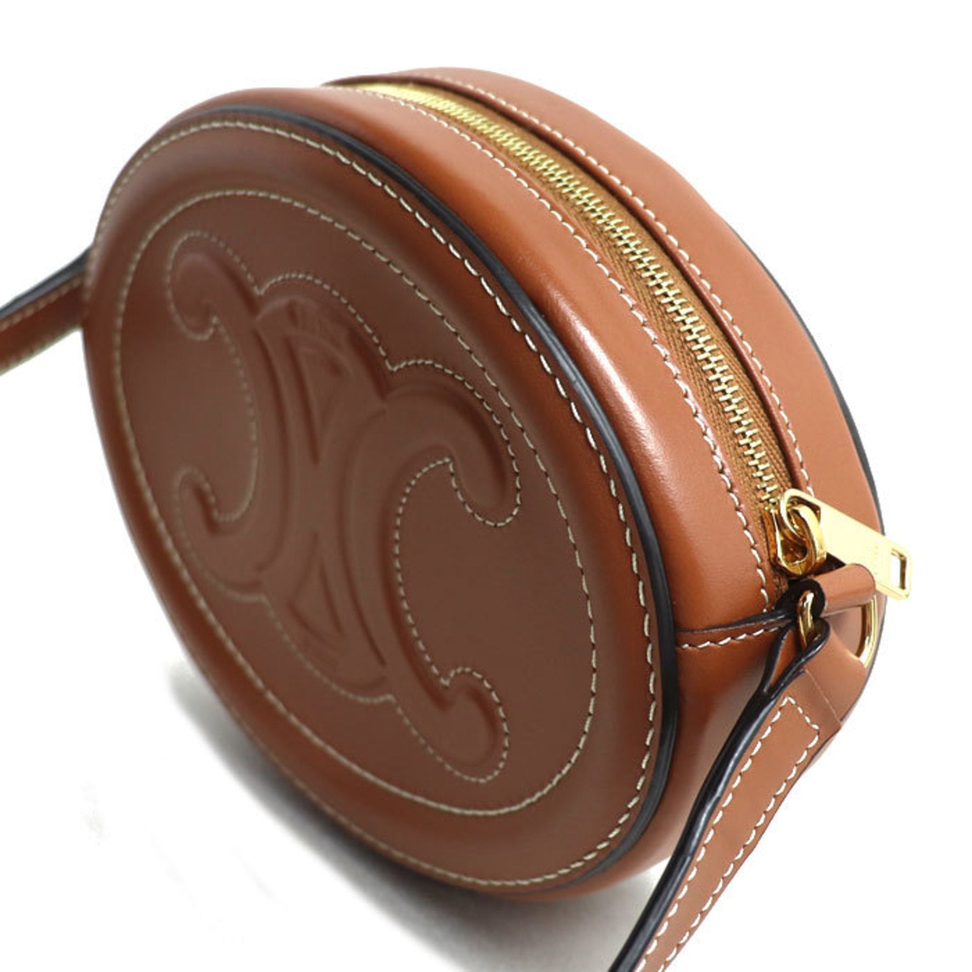 Triomphe Oval Crossbody Bag Leather