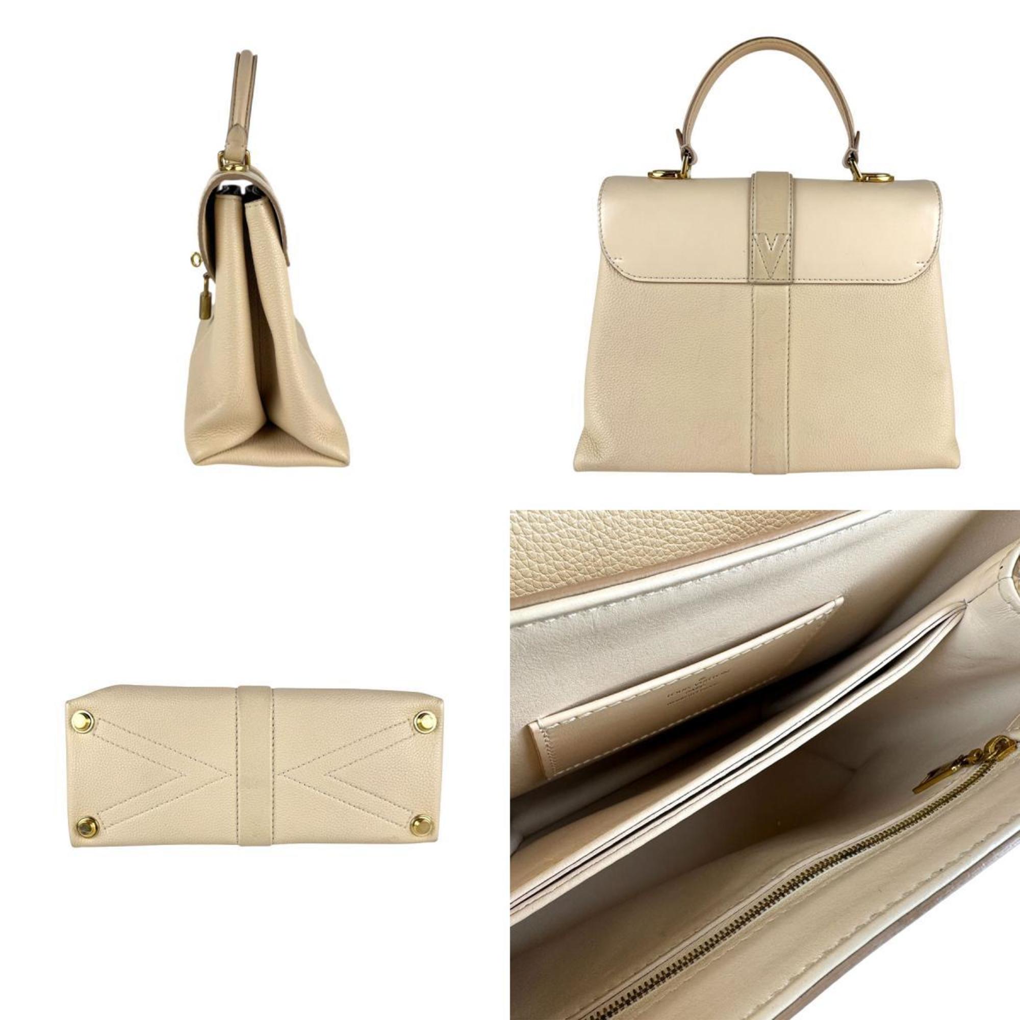 Louis Vuitton Light Beige Leather Handbag Shoulder Bag (Pre-Owned)