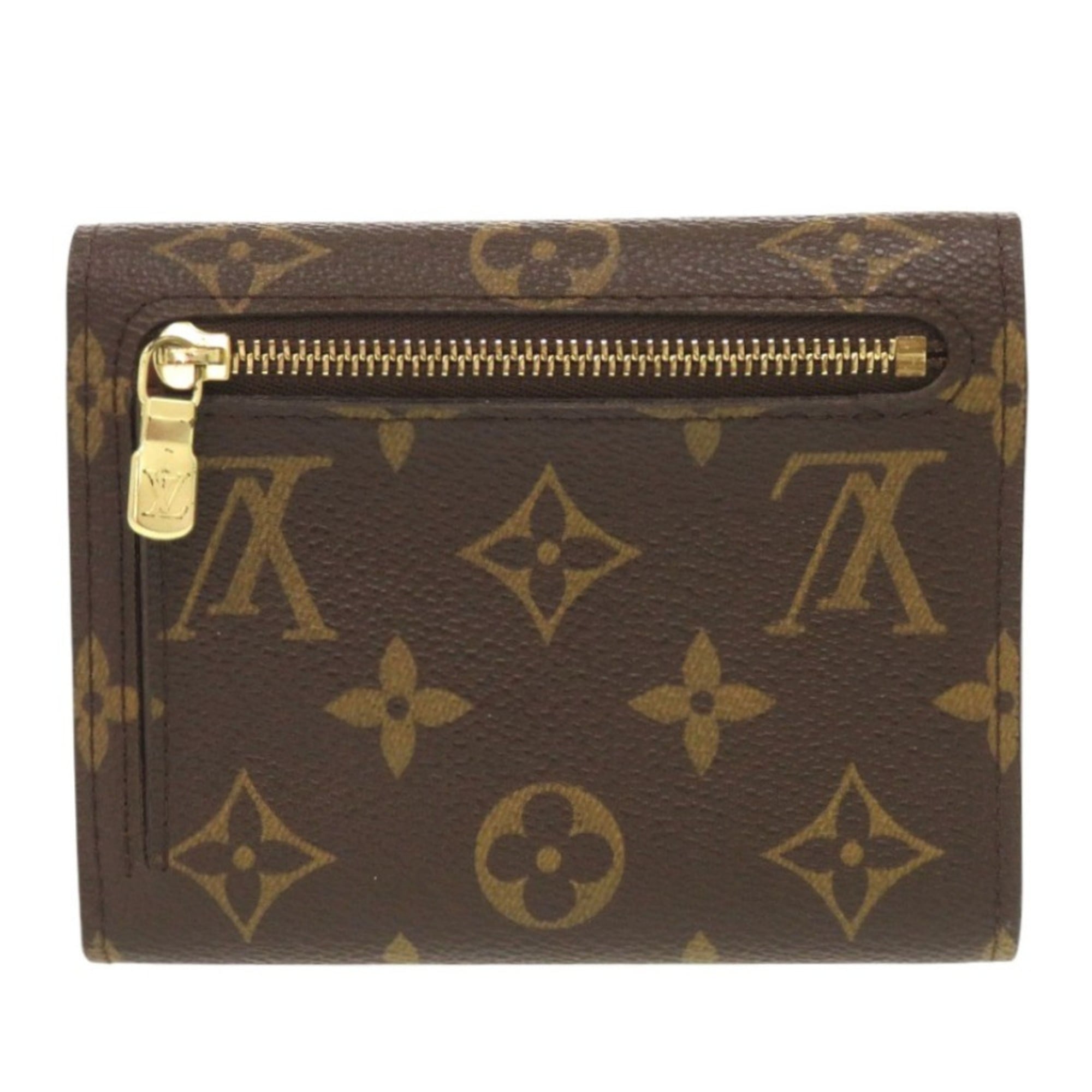 Louis Vuitton Brown Monogram Canvas Wallet (Tri-Fold) (Pre-Owned)