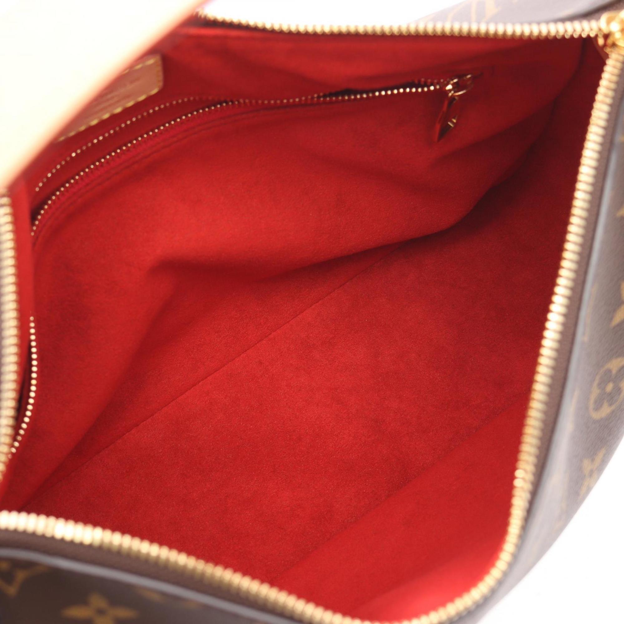 Louis Vuitton Brown Coated Canvas Leather Shoulder Bag (Pre-Owned)